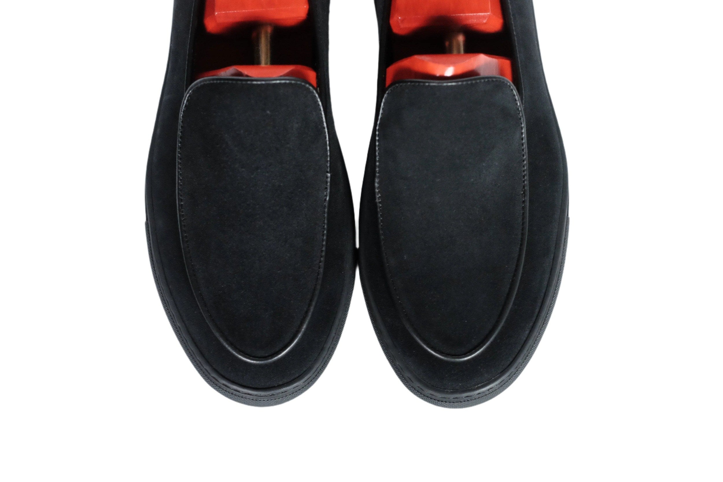 Ellensburg - Black Suede / Black Calf Piping - PRE SALE-Slip On Sneakers-J.FitzPatrick Footwear