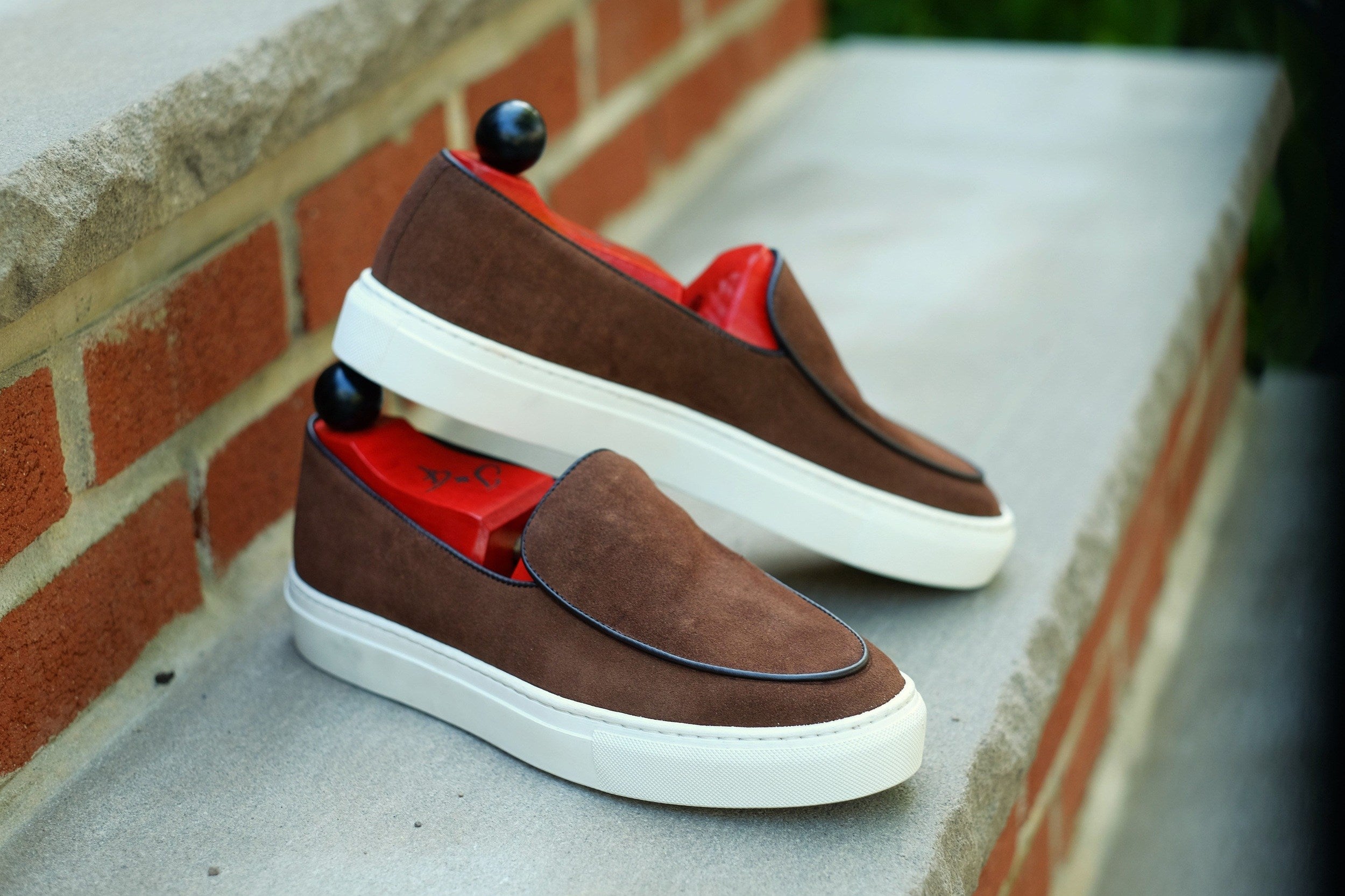Ellensburg - Brown Suede / Brown Calf Piping - PRE SALE-Slip On Sneakers-J.FitzPatrick Footwear