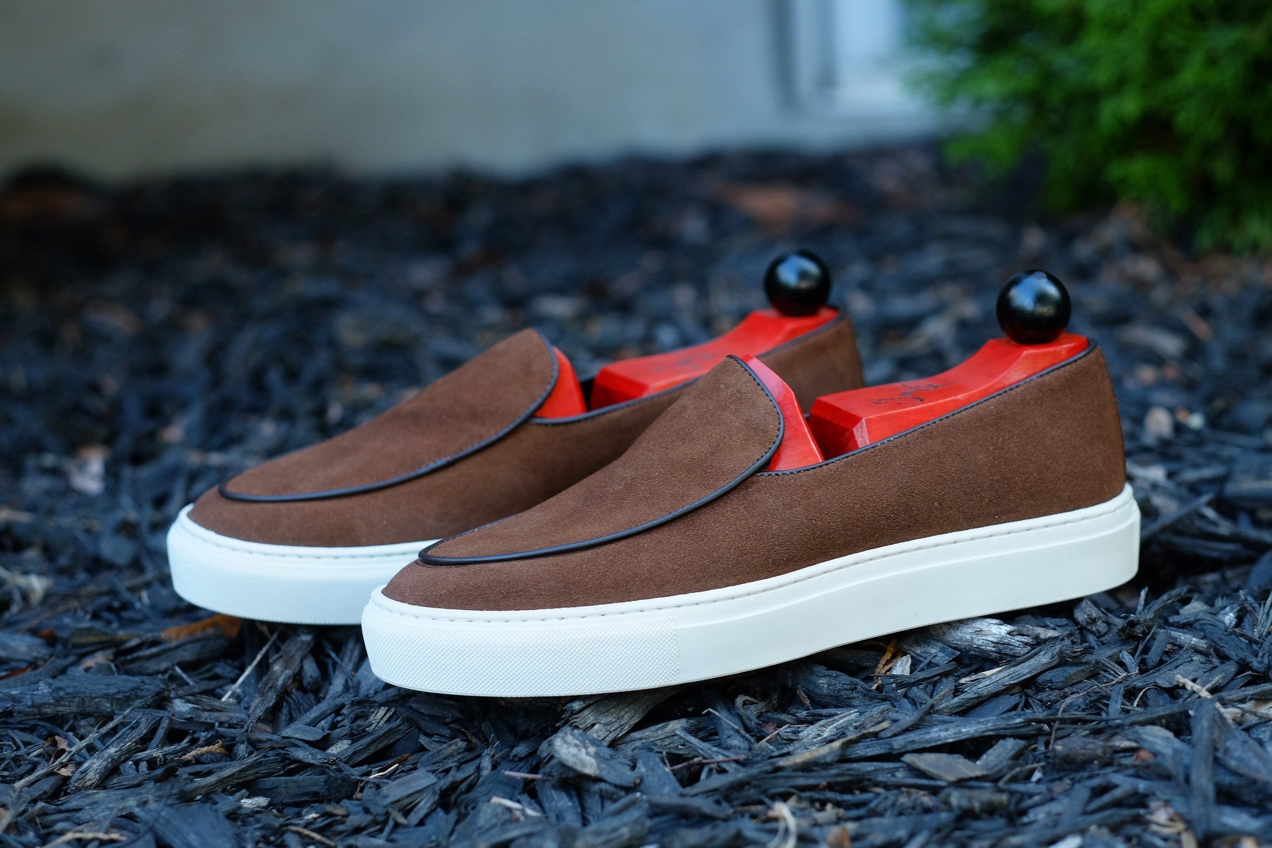 Ellensburg - Brown Suede / Brown Calf Piping - PRE SALE-Slip On Sneakers-J.FitzPatrick Footwear