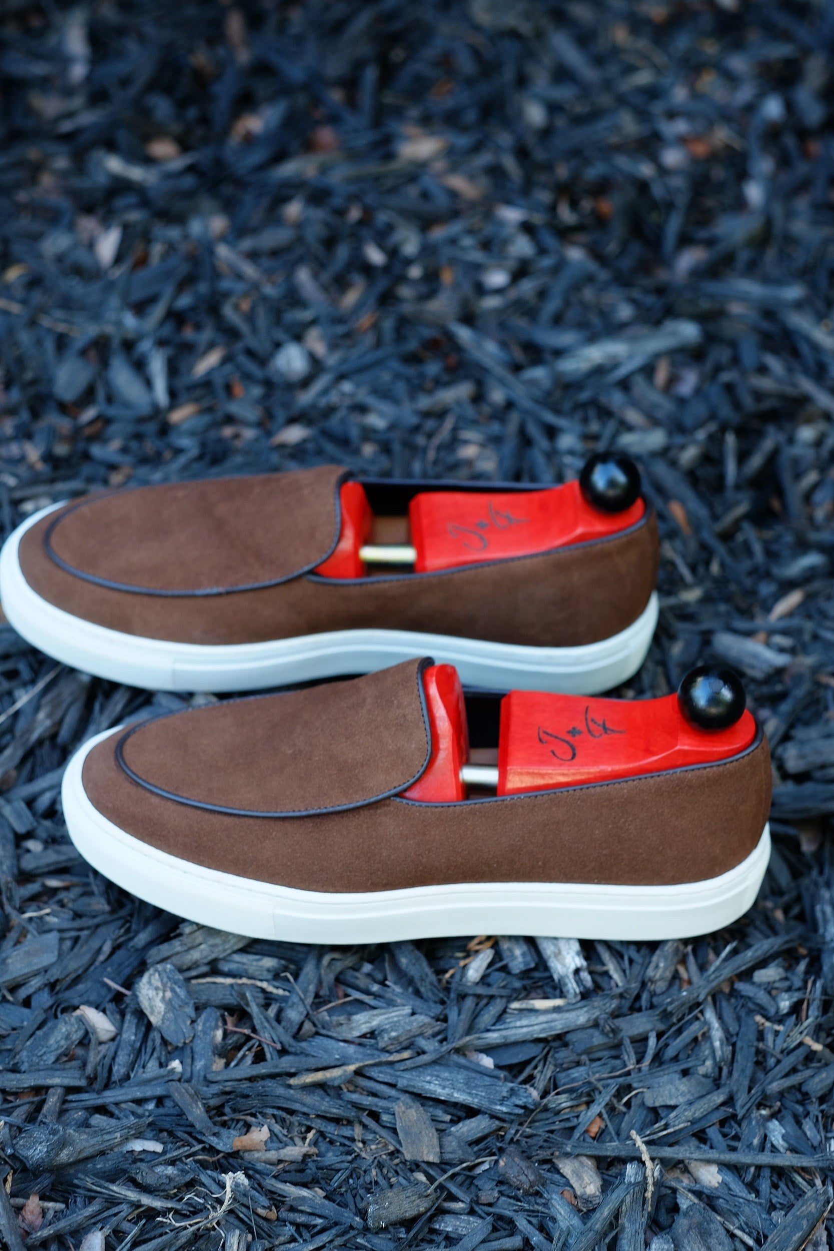 Ellensburg - Brown Suede / Brown Calf Piping - PRE SALE-Slip On Sneakers-J.FitzPatrick Footwear