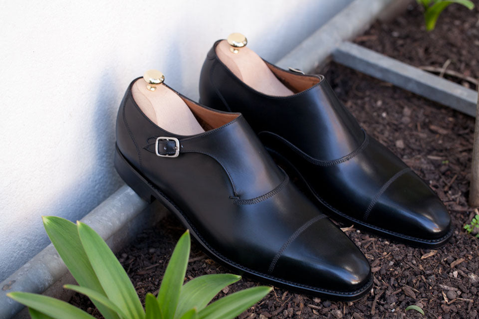 Fauntleroy - MTO - Black Calf-Made To Order Single Monkstrap Captoe Cap Toe-J.FitzPatrick Footwear