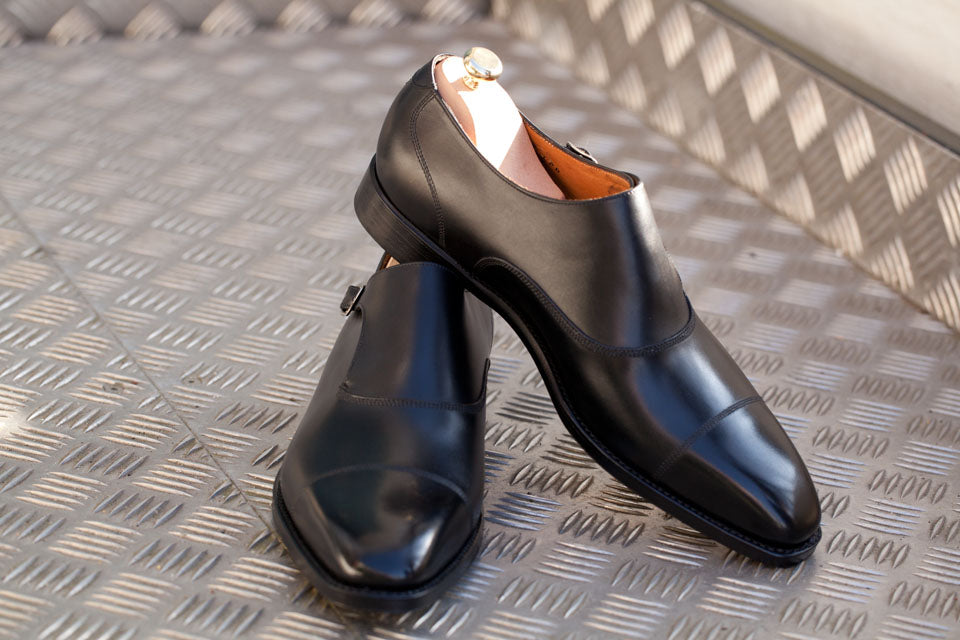 Fauntleroy - MTO - Black Calf-Made To Order Single Monkstrap Captoe Cap Toe-J.FitzPatrick Footwear