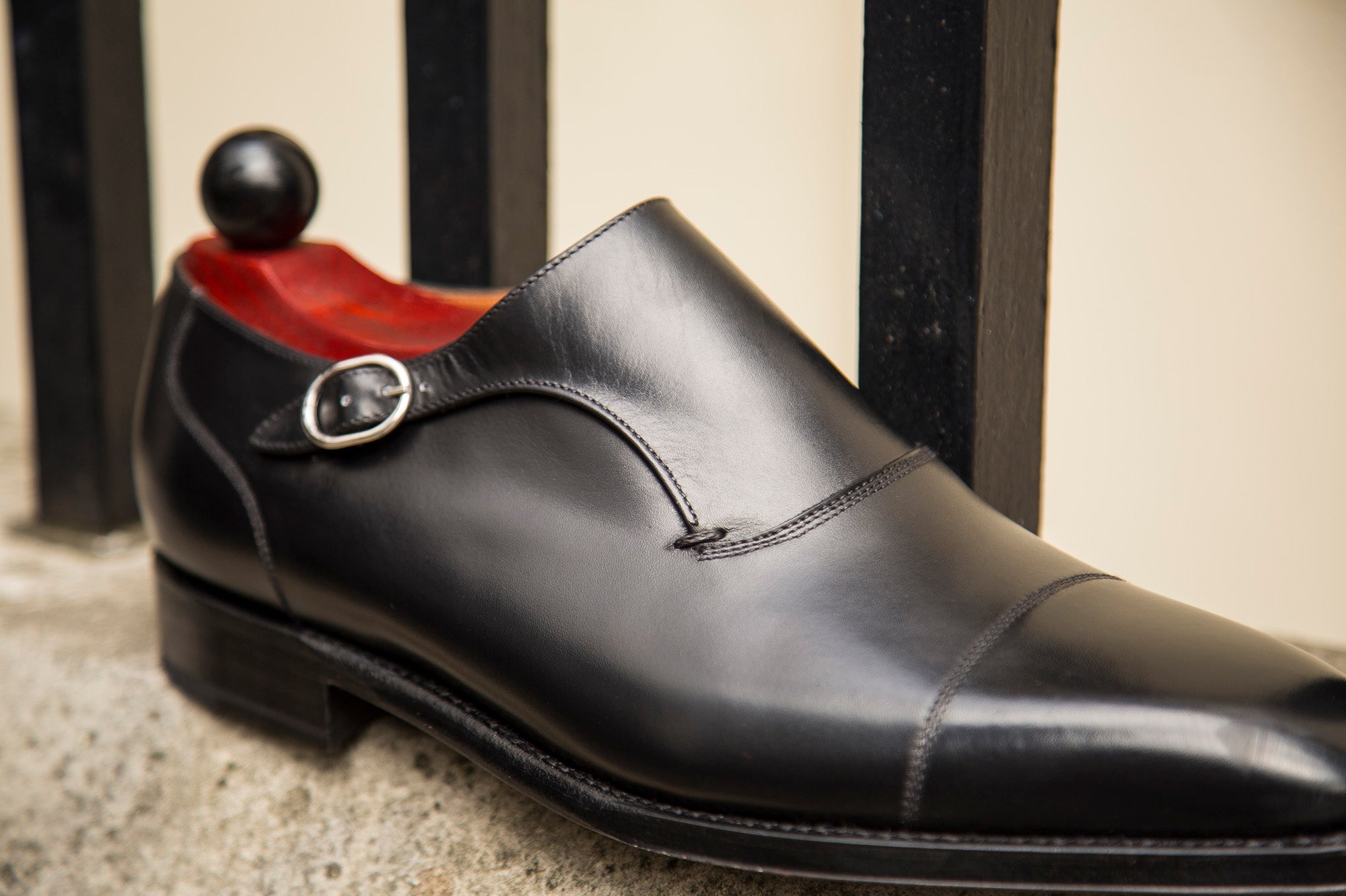 Fauntleroy - MTO - Black Calf-Made To Order Single Monkstrap Captoe Cap Toe-J.FitzPatrick Footwear