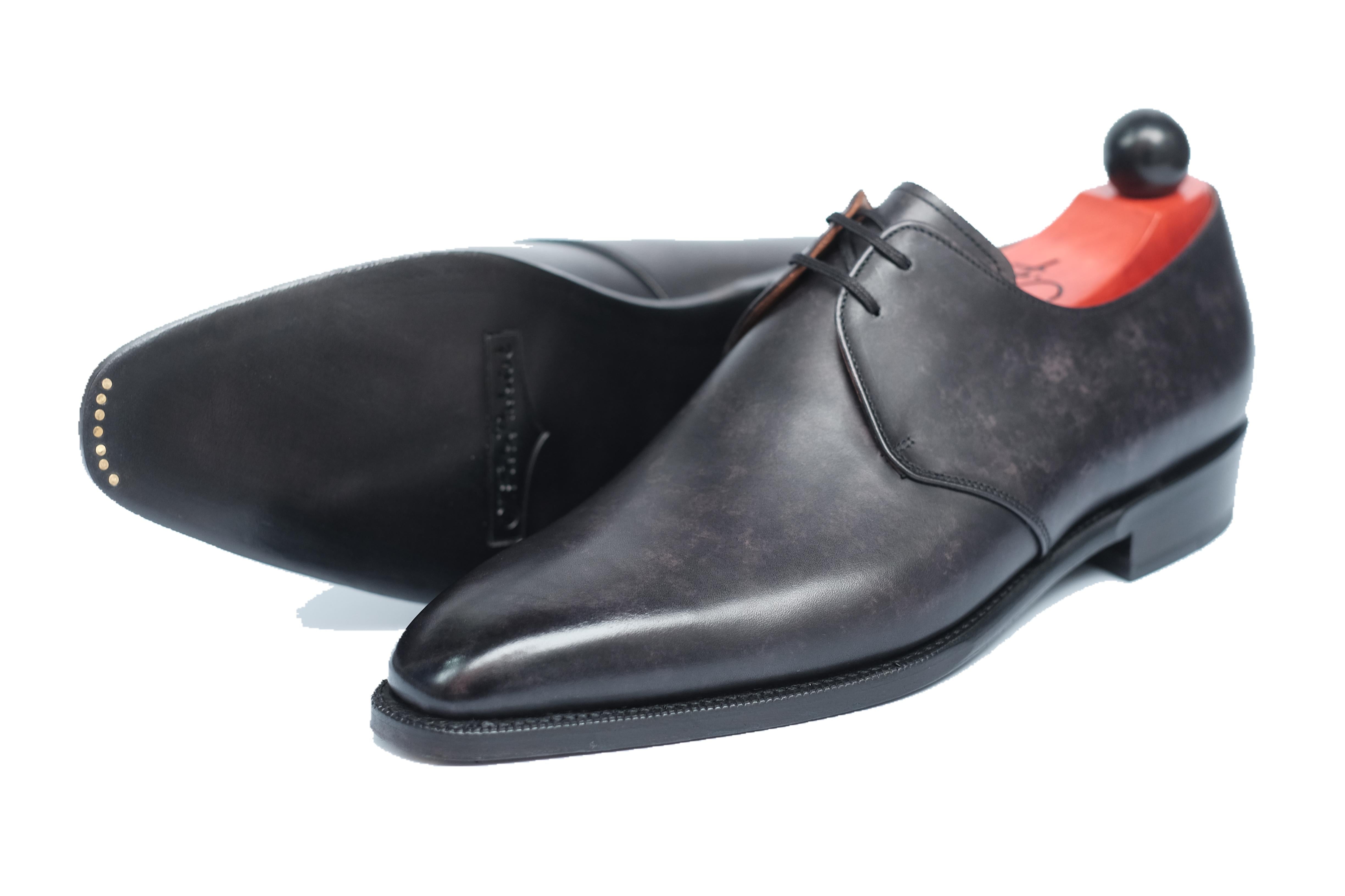 Fremont - Black Marble Patina-Two Eyelet Derbies-J.FitzPatrick Footwear