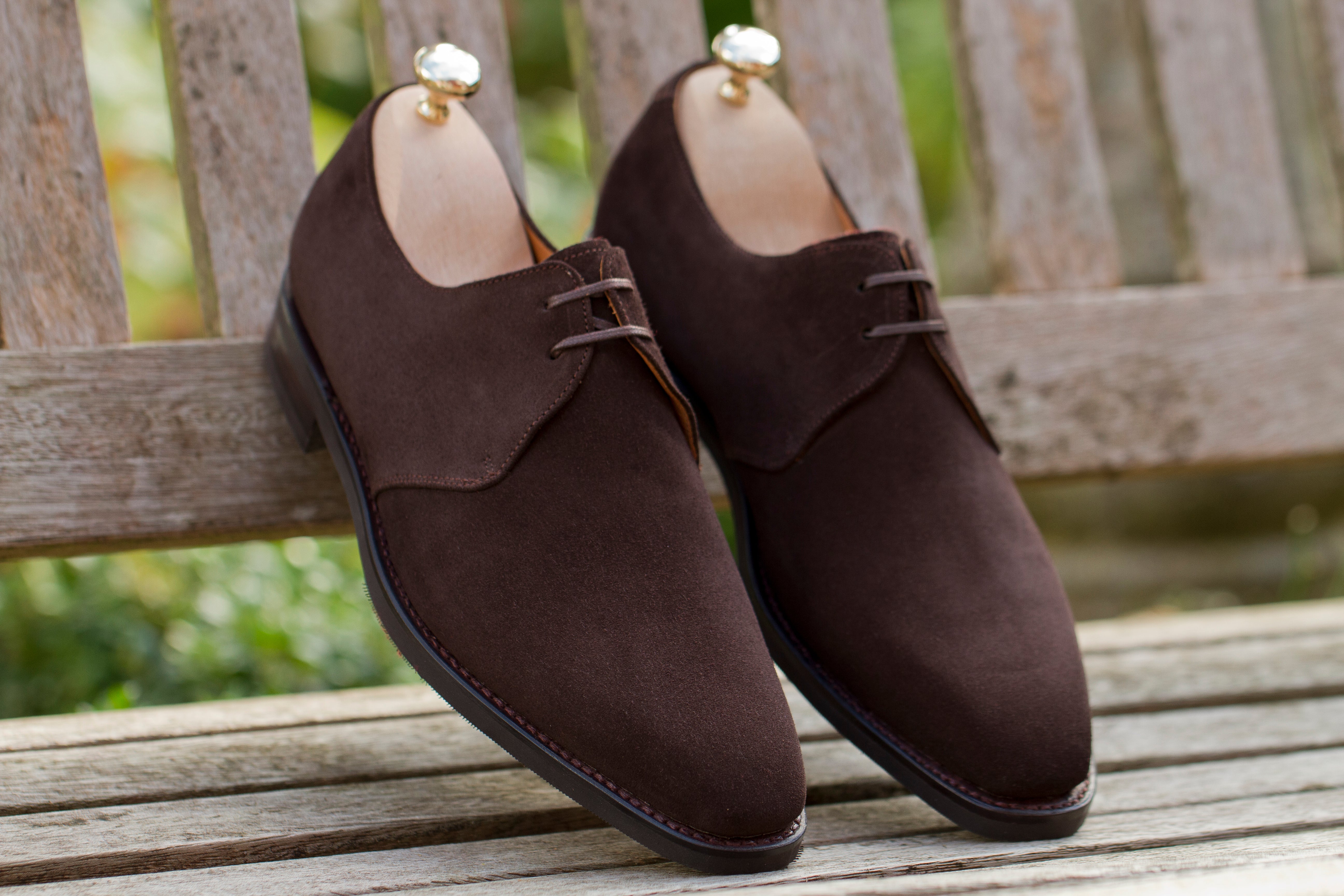Fremont - MTO - Bitter Chocolate Suede-Made To Order Derbies Derby Two Eyelet-J.FitzPatrick Footwear
