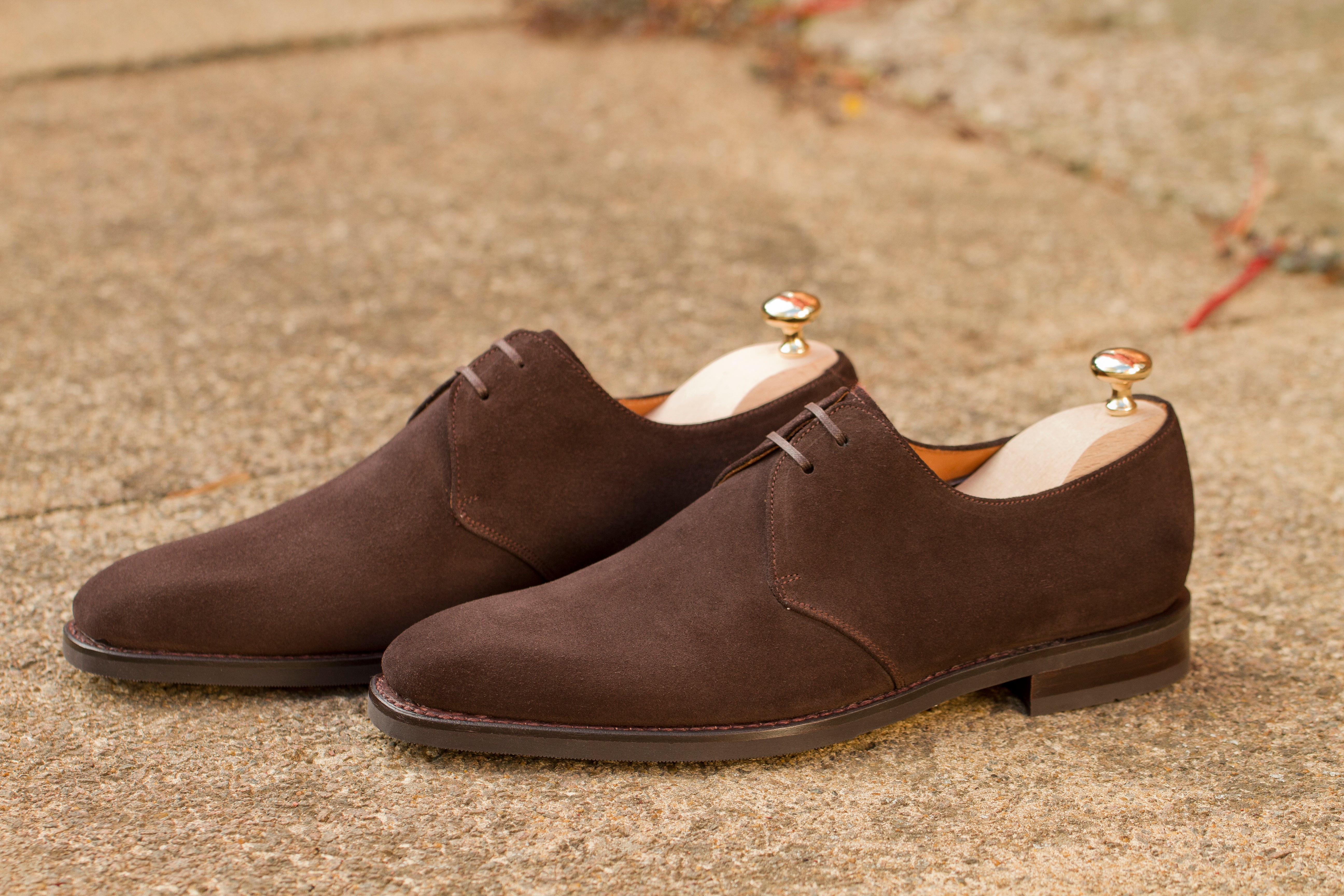 Fremont - MTO - Bitter Chocolate Suede-Made To Order Derbies Derby Two Eyelet-J.FitzPatrick Footwear