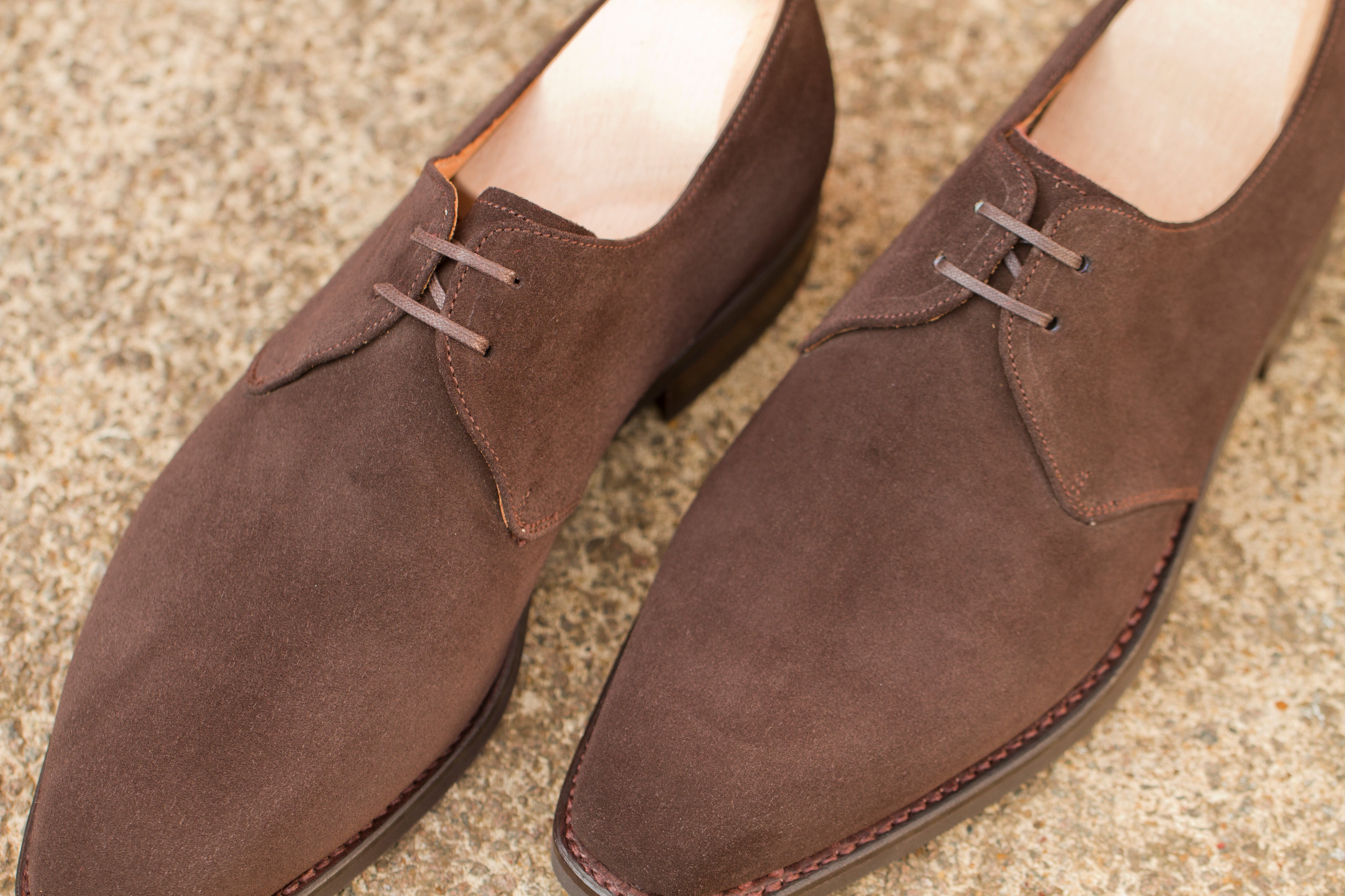 Fremont - MTO - Bitter Chocolate Suede-Made To Order Derbies Derby Two Eyelet-J.FitzPatrick Footwear