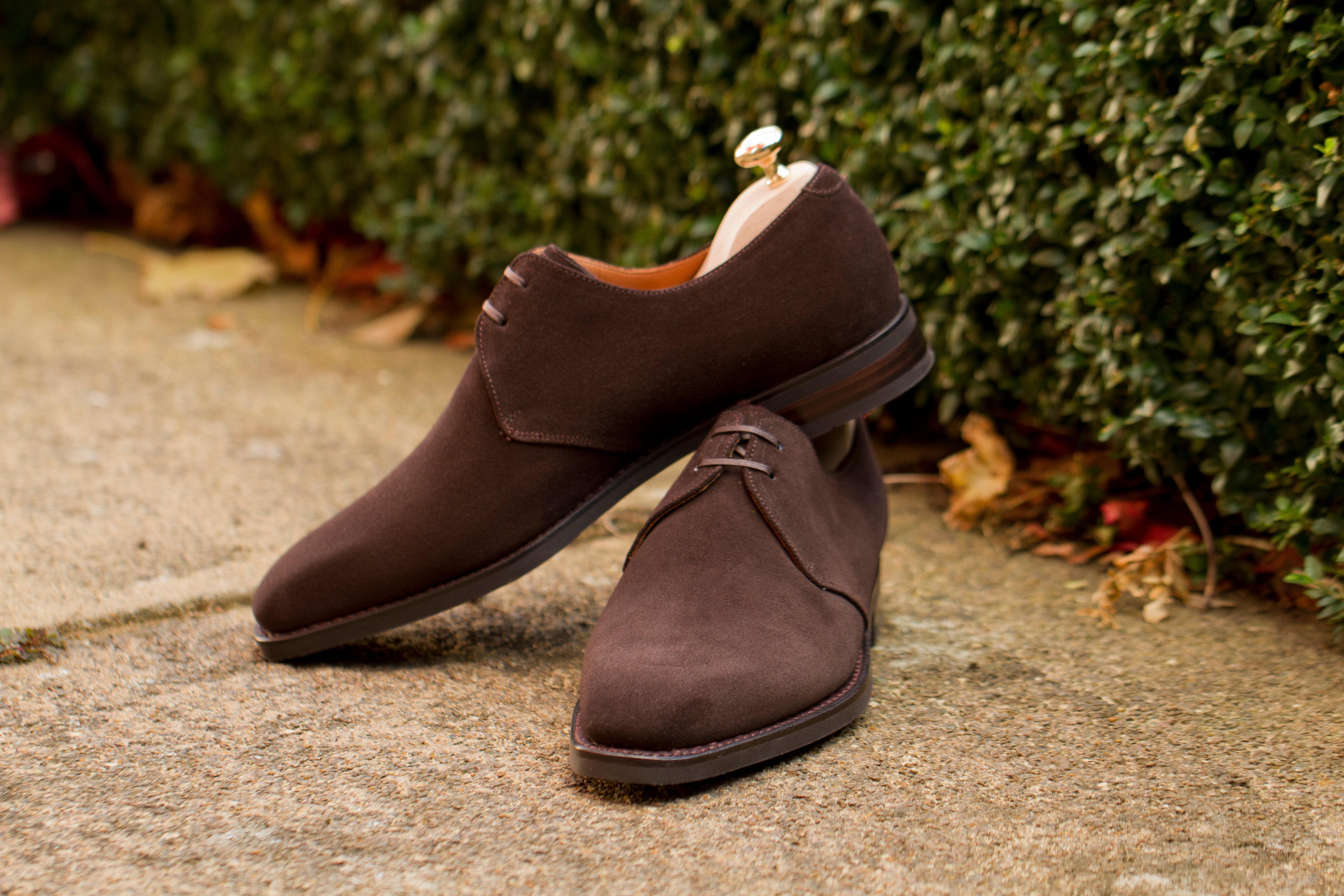Fremont - MTO - Bitter Chocolate Suede-Made To Order Derbies Derby Two Eyelet-J.FitzPatrick Footwear