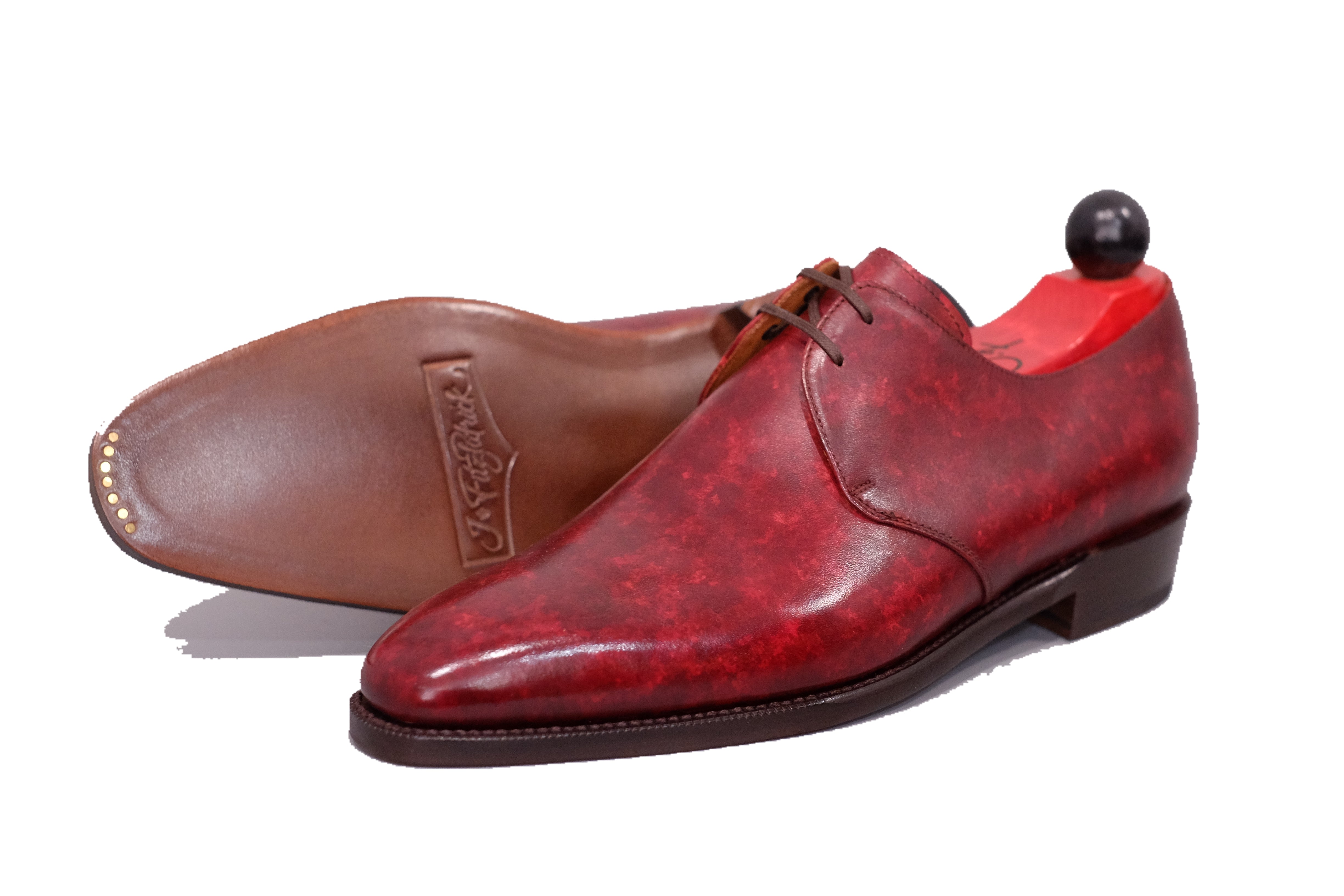 Fremont - MTO - Burgundy Marble Patina-Made To Order Derbies Derby Two Eyelet-J.FitzPatrick Footwear