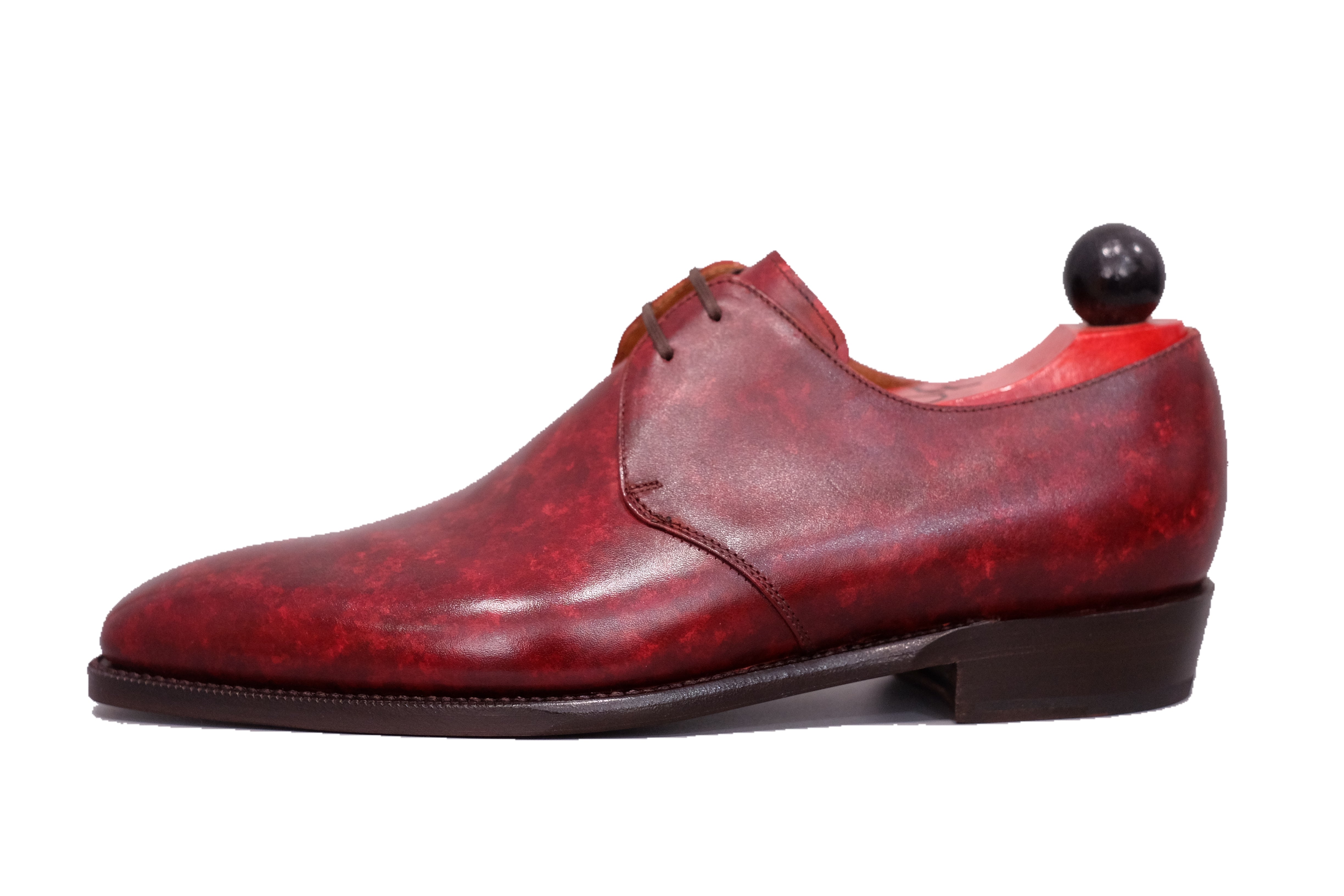 Fremont - MTO - Burgundy Marble Patina-Made To Order Derbies Derby Two Eyelet-J.FitzPatrick Footwear