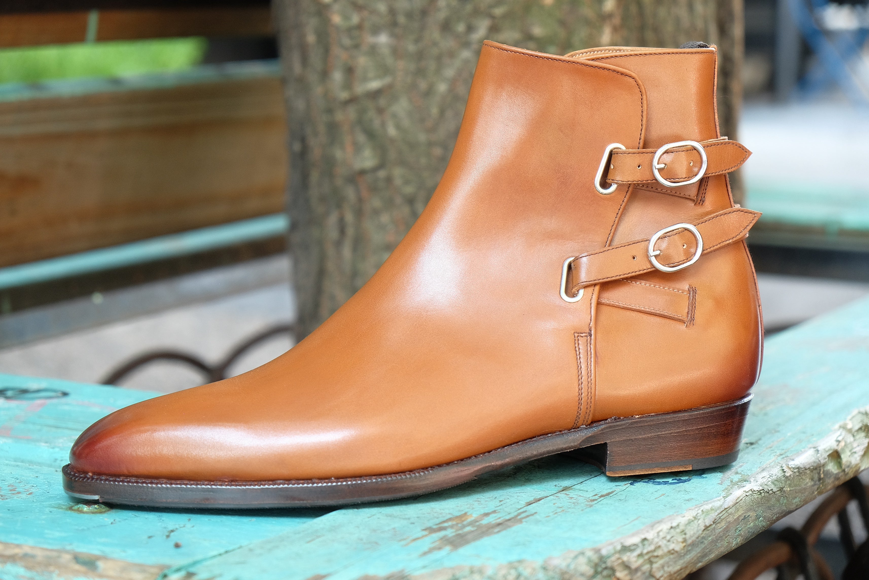 Genesee - MTO - Burnished Tan Calf - MGF Last - Single Leather Sole-Made To Order Jodhpur Boots-J.FitzPatrick Footwear