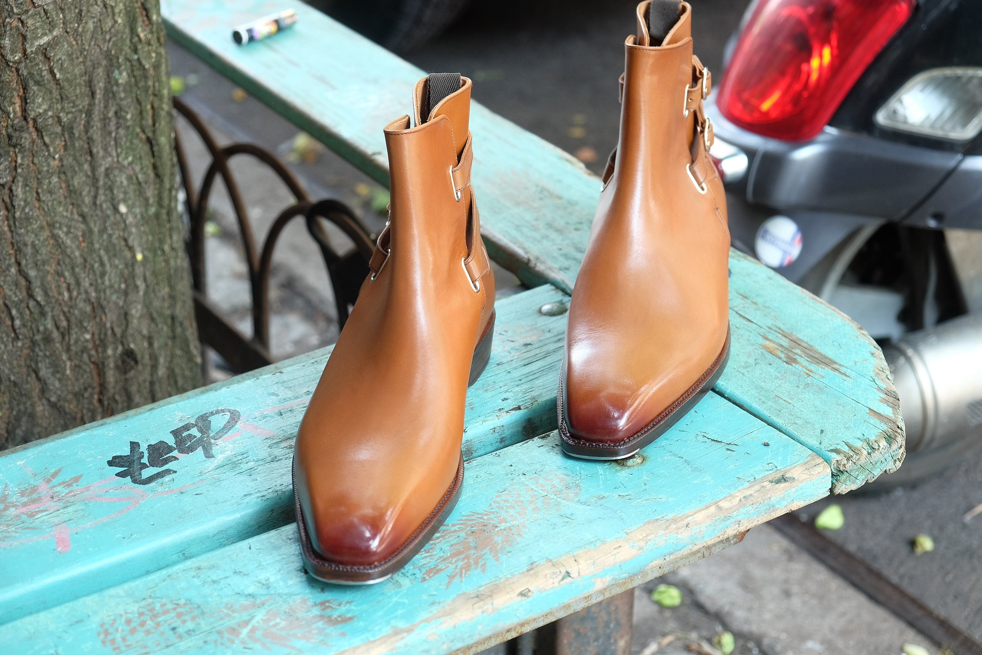 Genesee - MTO - Burnished Tan Calf - MGF Last - Single Leather Sole-Made To Order Jodhpur Boots-J.FitzPatrick Footwear
