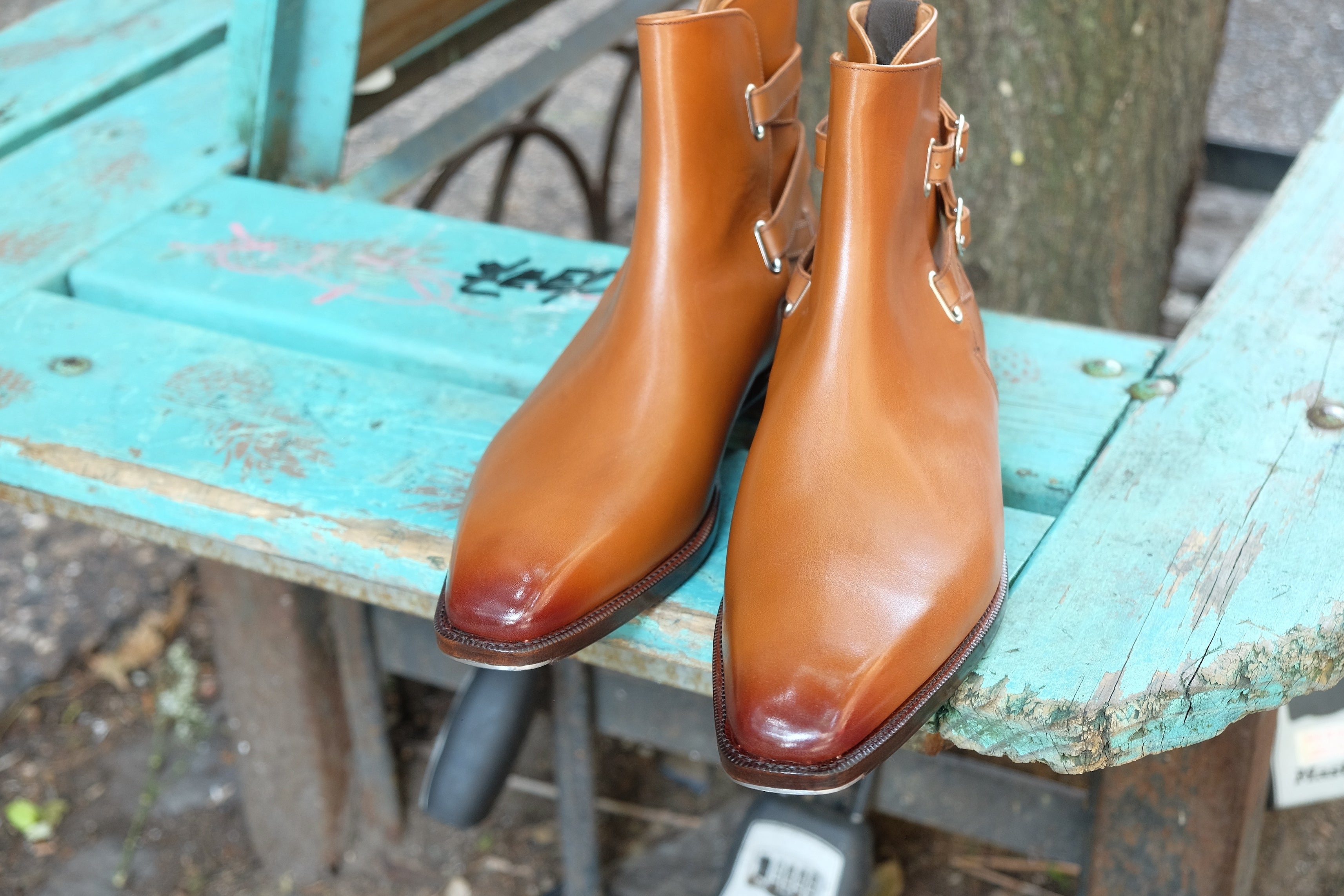 Genesee - MTO - Burnished Tan Calf - MGF Last - Single Leather Sole-Made To Order Jodhpur Boots-J.FitzPatrick Footwear