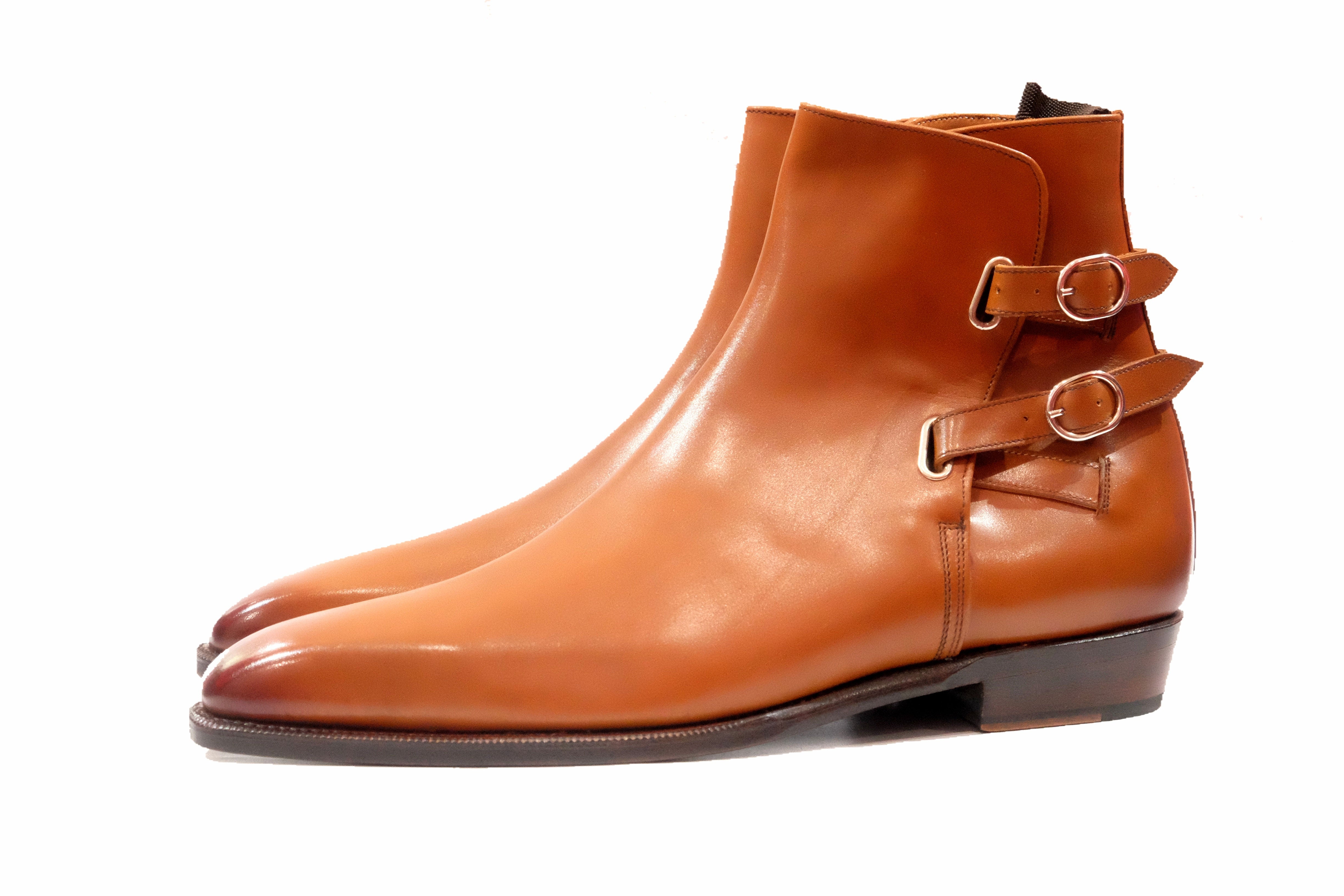 Genesee - MTO - Burnished Tan Calf - MGF Last - Single Leather Sole-Made To Order Jodhpur Boots-J.FitzPatrick Footwear