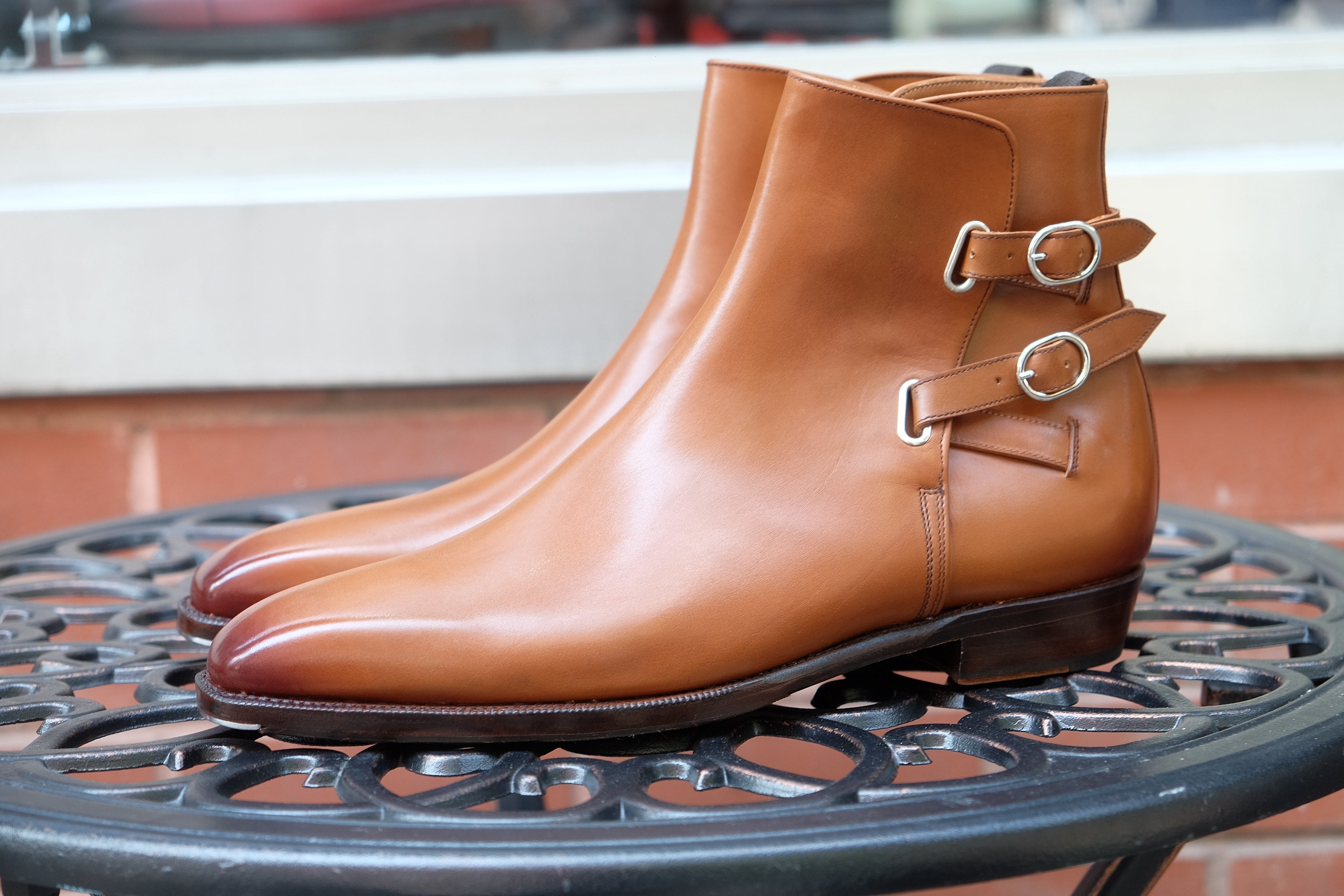 Genesee - MTO - Burnished Tan Calf - MGF Last - Single Leather Sole-Made To Order Jodhpur Boots-J.FitzPatrick Footwear