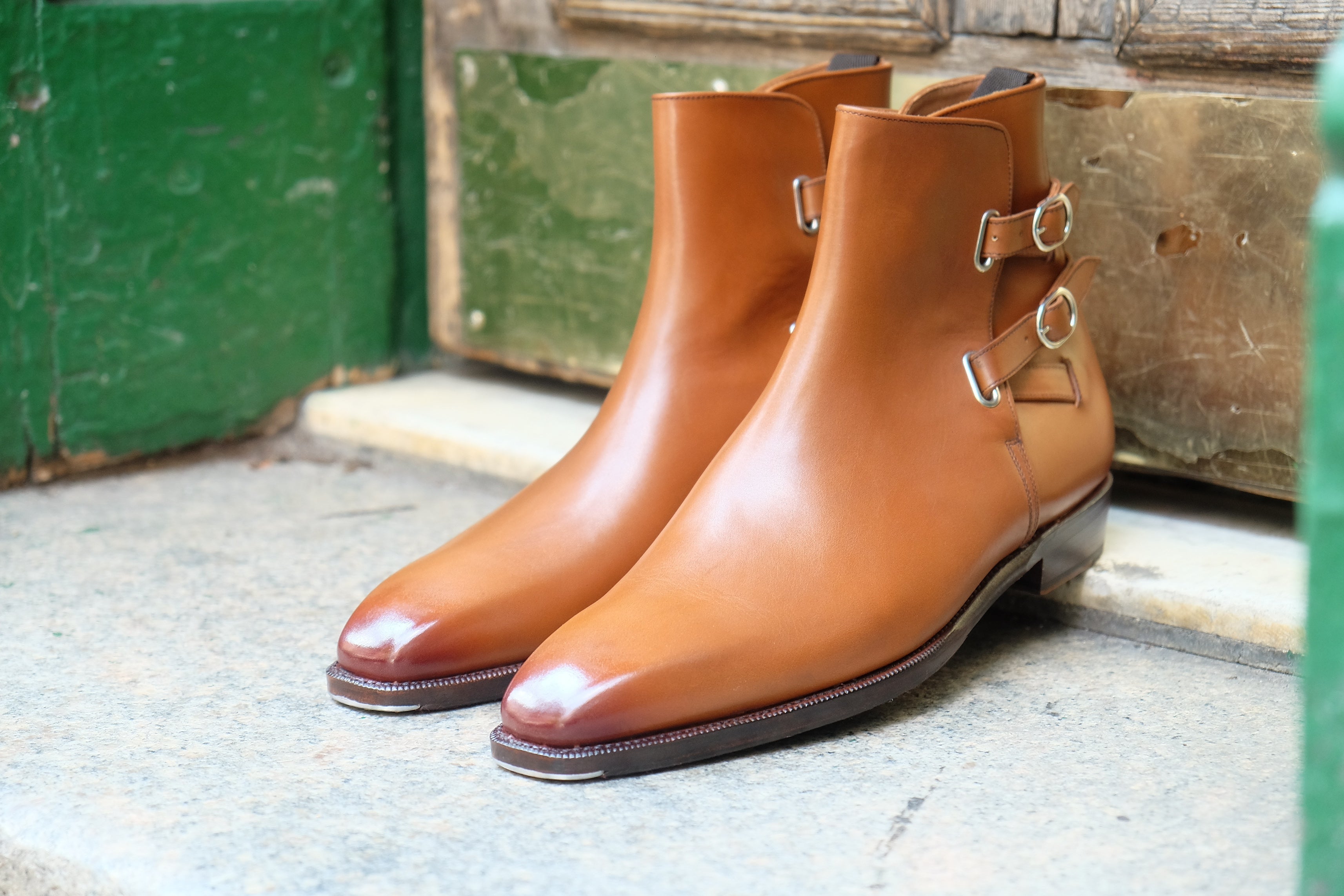 Genesee - MTO - Burnished Tan Calf - MGF Last - Single Leather Sole-Made To Order Jodhpur Boots-J.FitzPatrick Footwear
