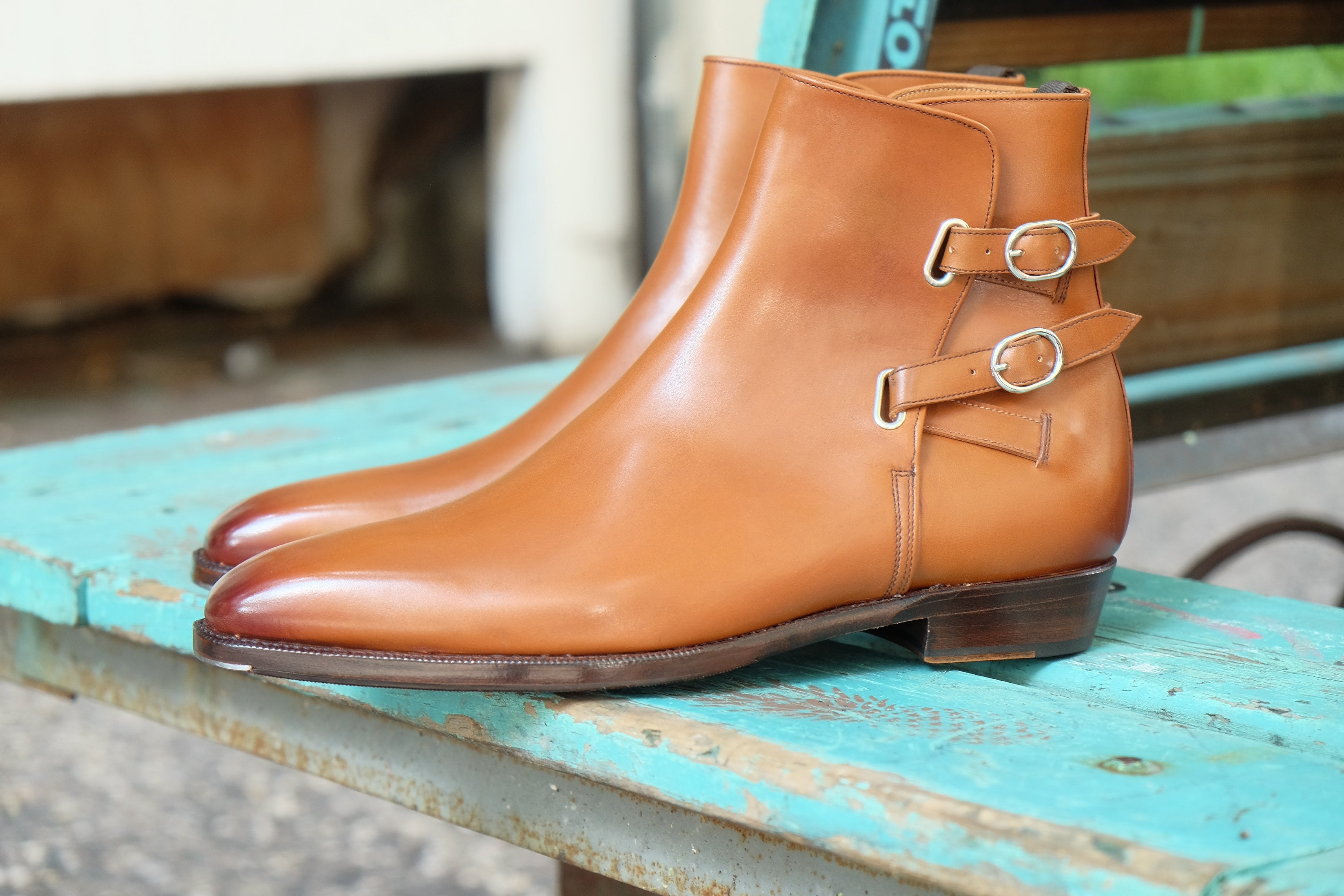 Genesee - MTO - Burnished Tan Calf - MGF Last - Single Leather Sole-Made To Order Jodhpur Boots-J.FitzPatrick Footwear