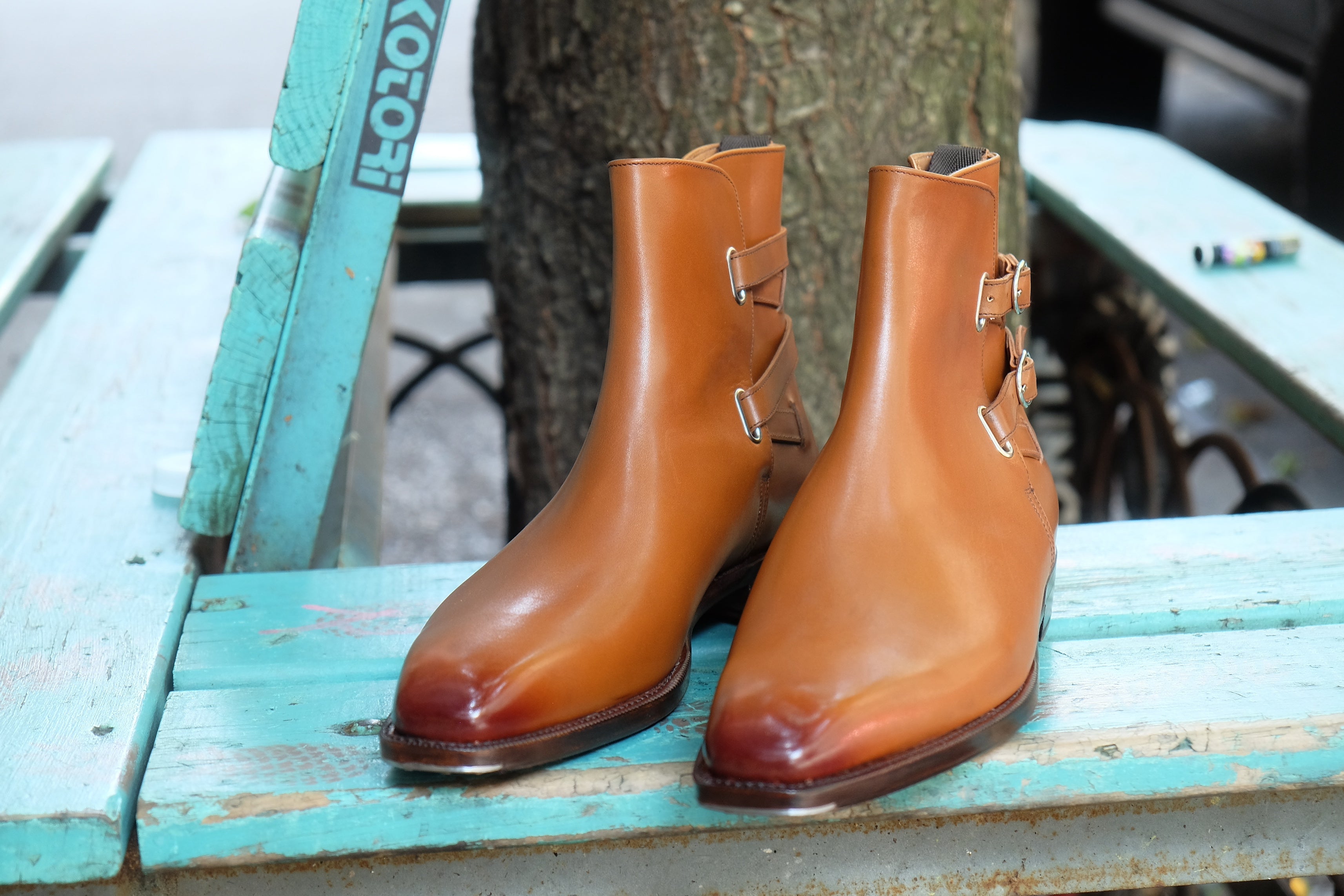 Genesee - MTO - Burnished Tan Calf - MGF Last - Single Leather Sole-Made To Order Jodhpur Boots-J.FitzPatrick Footwear