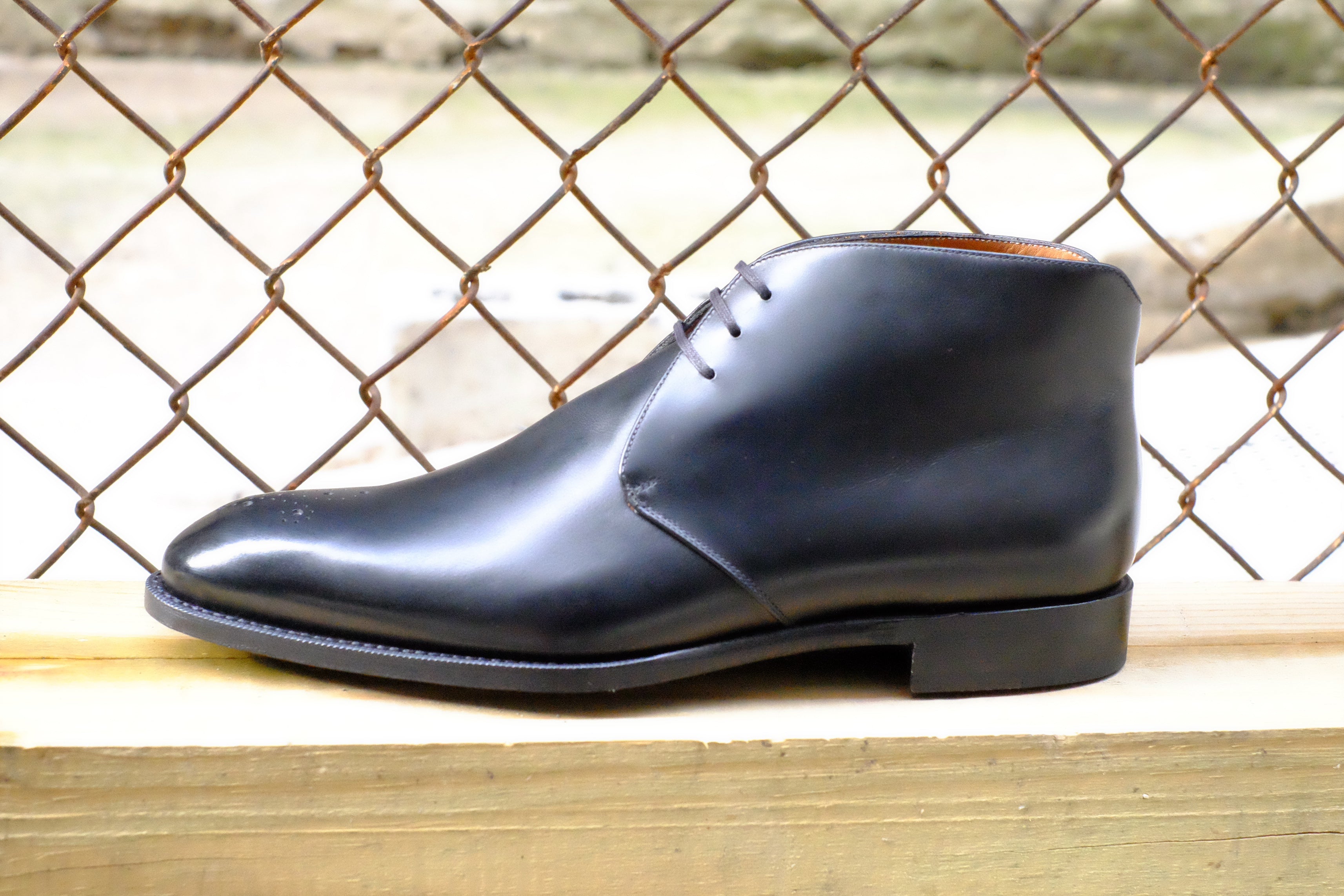 Georgetown - MTO - Black Calf - NGT Last - Single Leather Sole-Made To Order Chukka Boots-J.FitzPatrick Footwear