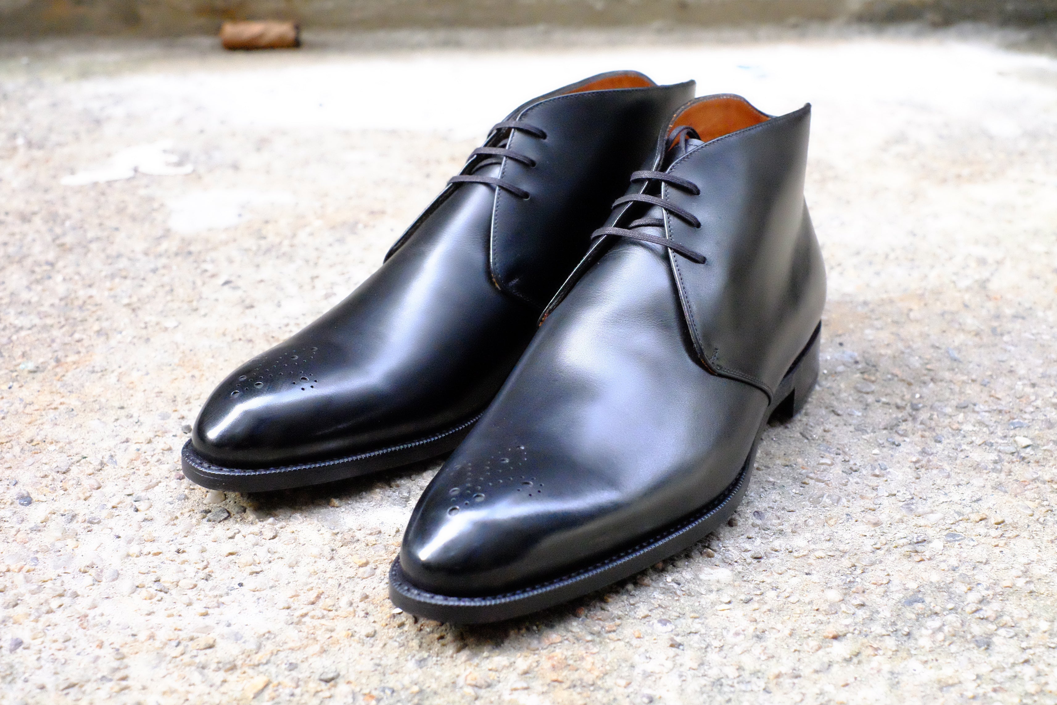 Georgetown - MTO - Black Calf - NGT Last - Single Leather Sole-Made To Order Chukka Boots-J.FitzPatrick Footwear