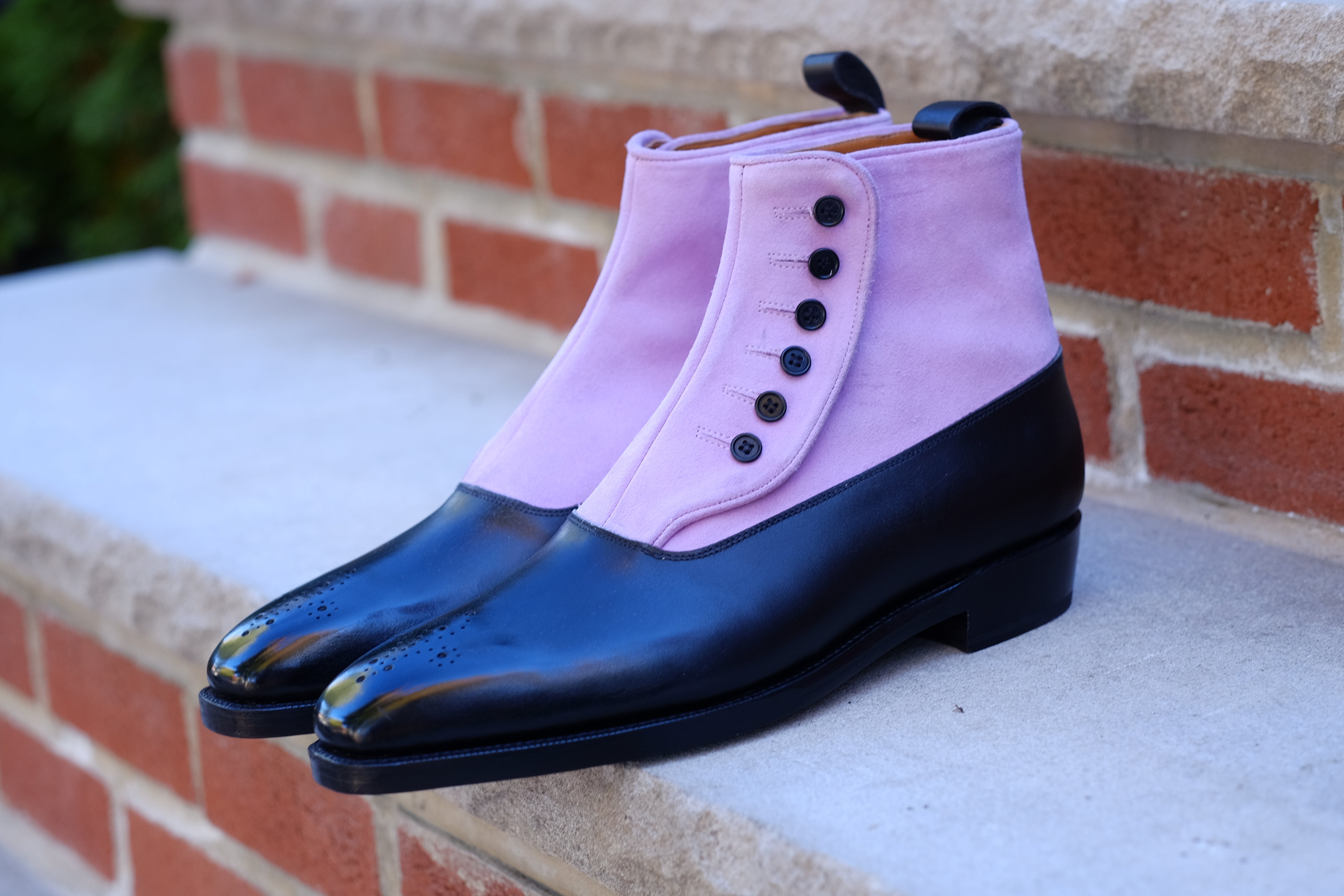 High Point - MTO - Black Calf / Blush Suede - MGF Last - Double Leather Sole-Made To Order-J.FitzPatrick Footwear