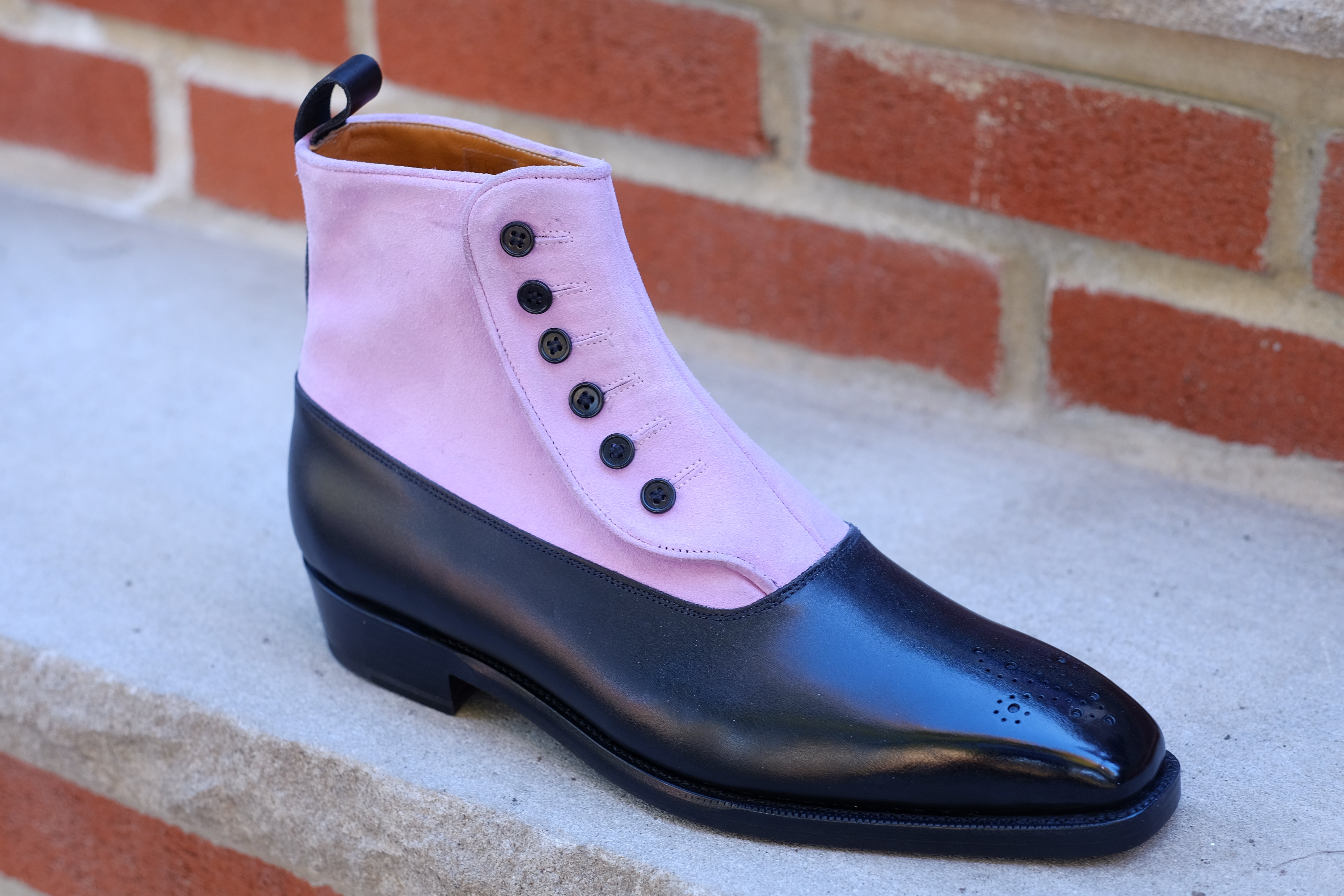 High Point - MTO - Black Calf / Blush Suede - MGF Last - Double Leather Sole-Made To Order-J.FitzPatrick Footwear
