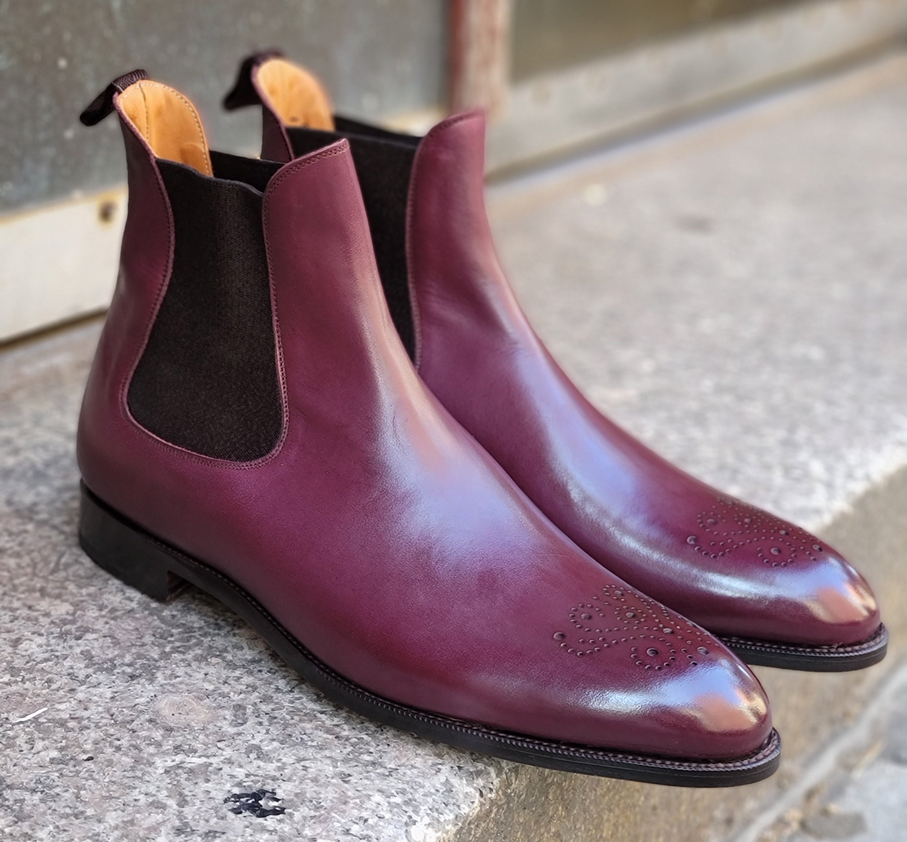 Highland - MTO - Orchid Calf - NGT Last - Single Leather Sole-Made To Order Chelsea Boot Medallion-J.FitzPatrick Footwear