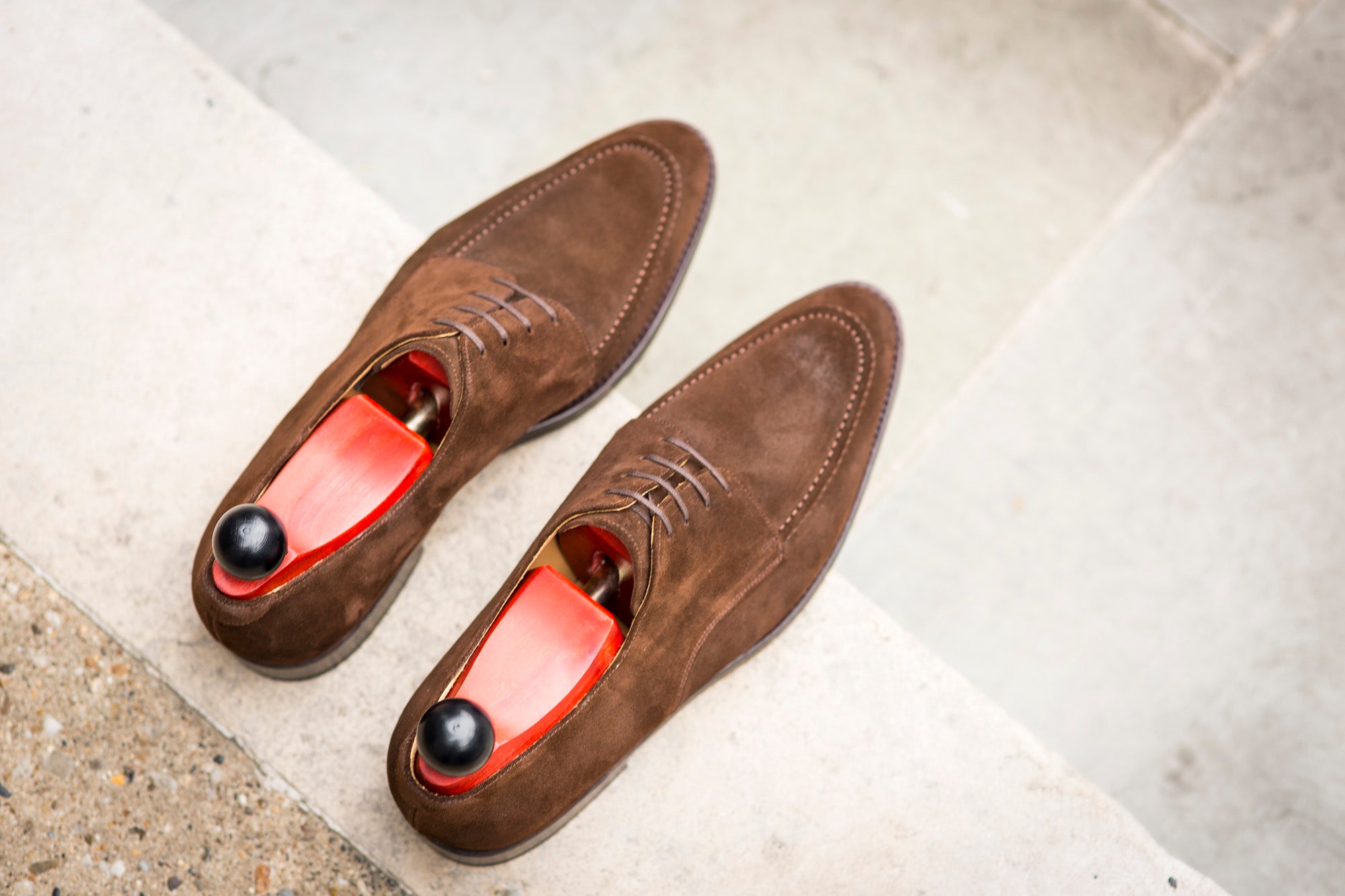 Lynwood - MTO - Dark Brown Suede-Made To Order Derbies Derby Four Eyelet-J.FitzPatrick Footwear