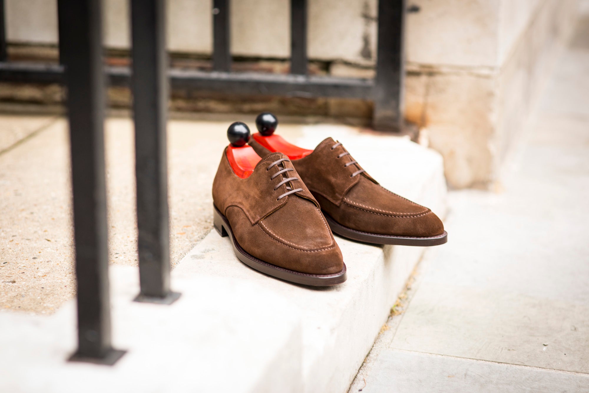 Lynwood - MTO - Dark Brown Suede-Made To Order Derbies Derby Four Eyelet-J.FitzPatrick Footwear