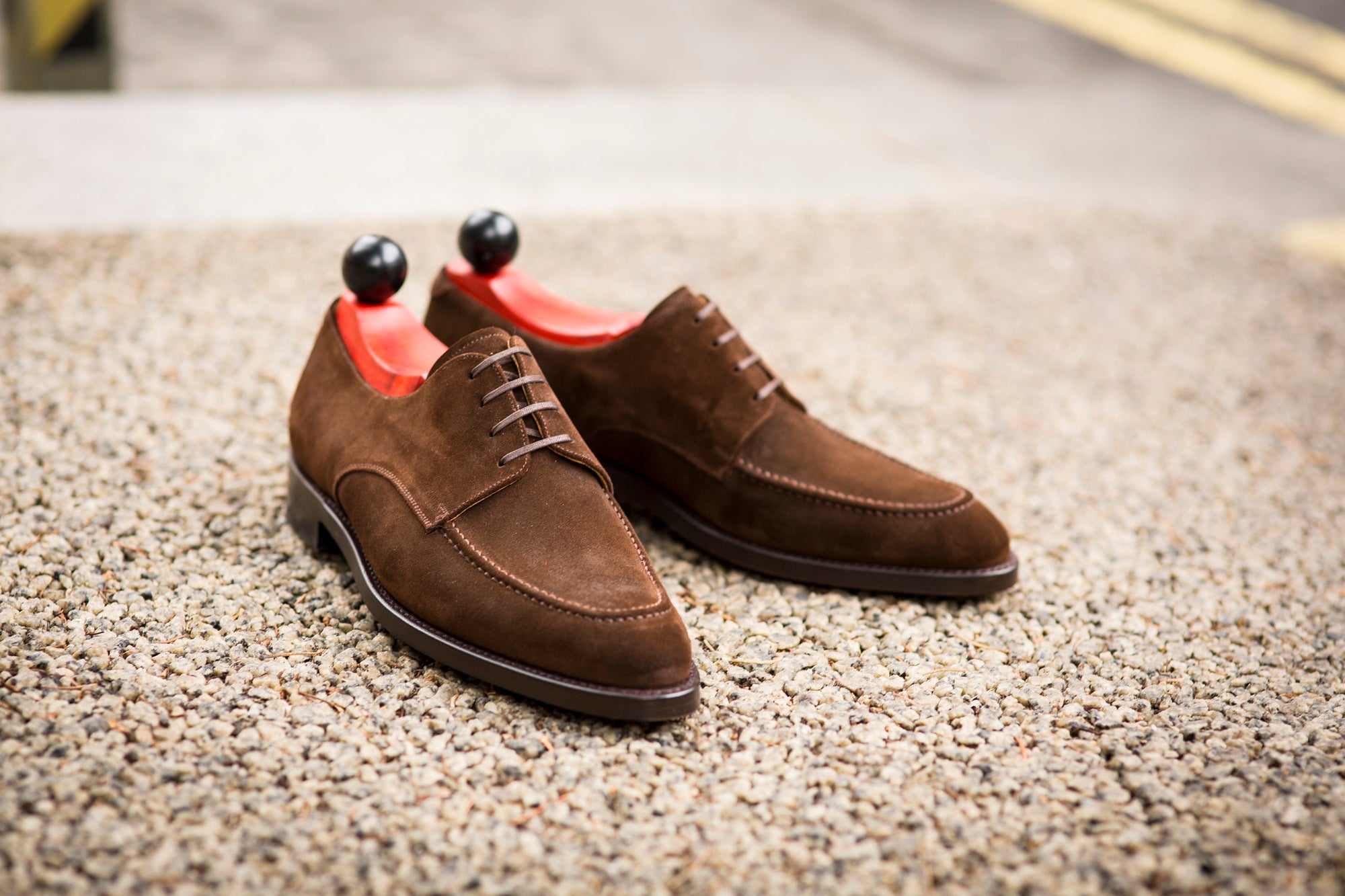 Lynwood - MTO - Dark Brown Suede-Made To Order Derbies Derby Four Eyelet-J.FitzPatrick Footwear