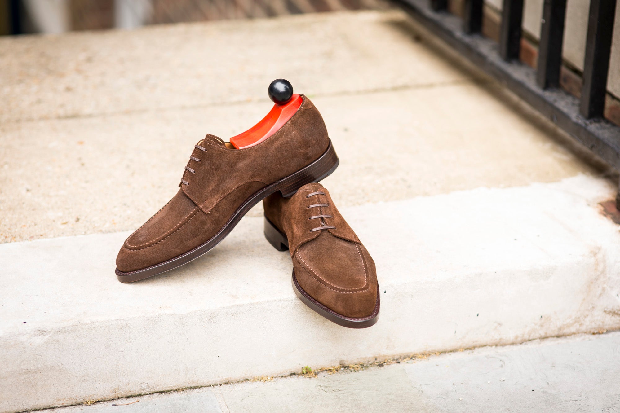 Lynwood - MTO - Dark Brown Suede-Made To Order Derbies Derby Four Eyelet-J.FitzPatrick Footwear