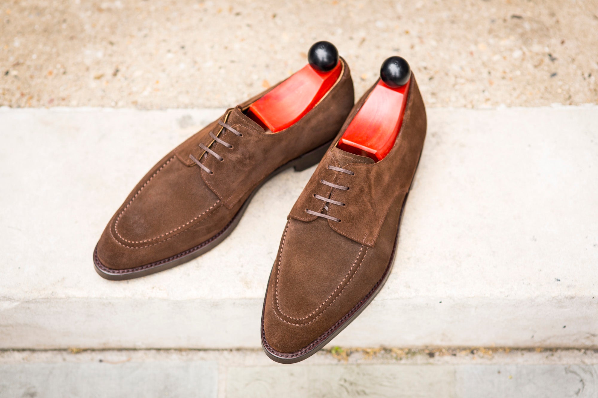 Lynwood - MTO - Dark Brown Suede-Made To Order Derbies Derby Four Eyelet-J.FitzPatrick Footwear