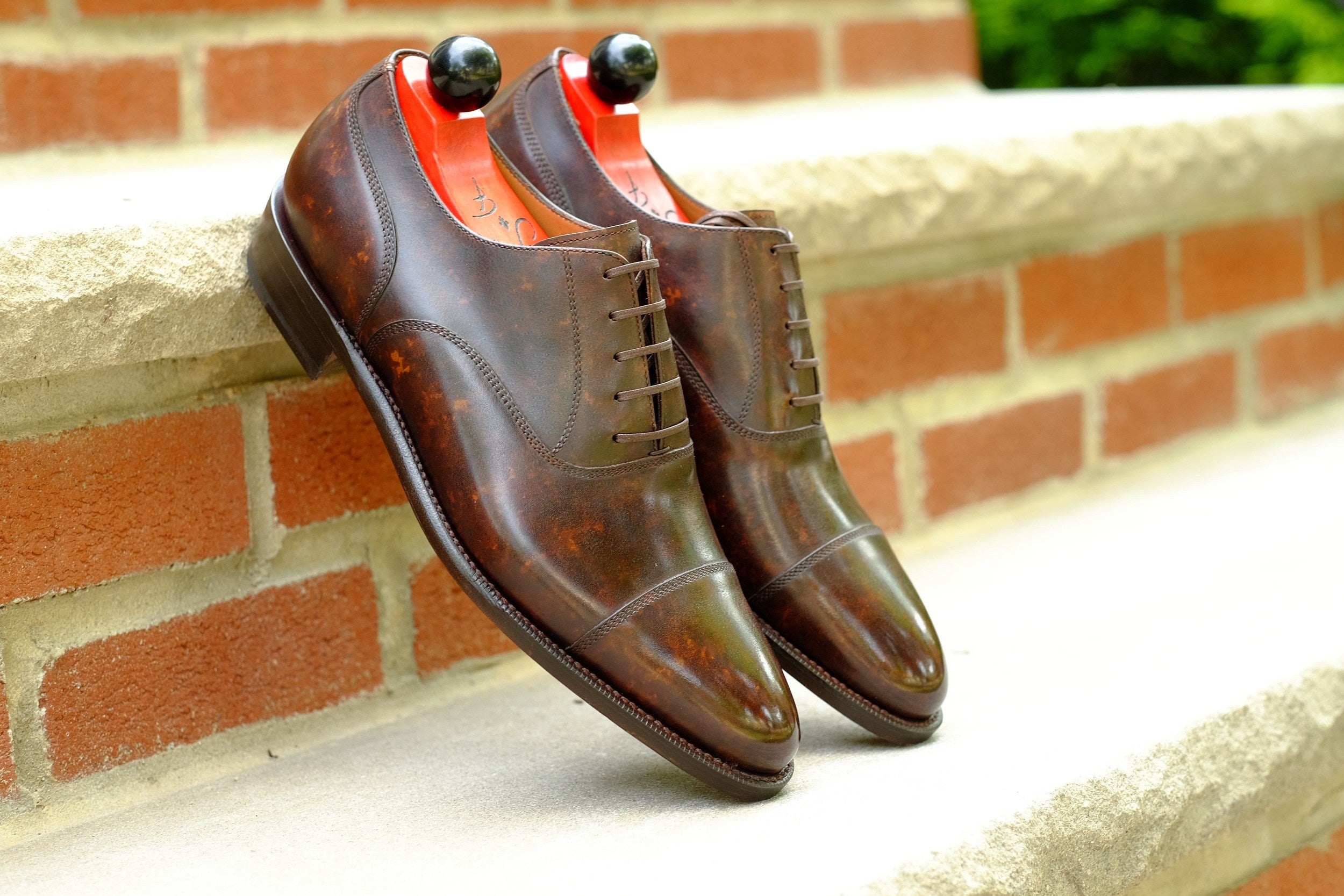 Magnolia - Dark Brown Marble Patina - PRE ORDER-Captoe Cap Toe Oxfords-J.FitzPatrick Footwear