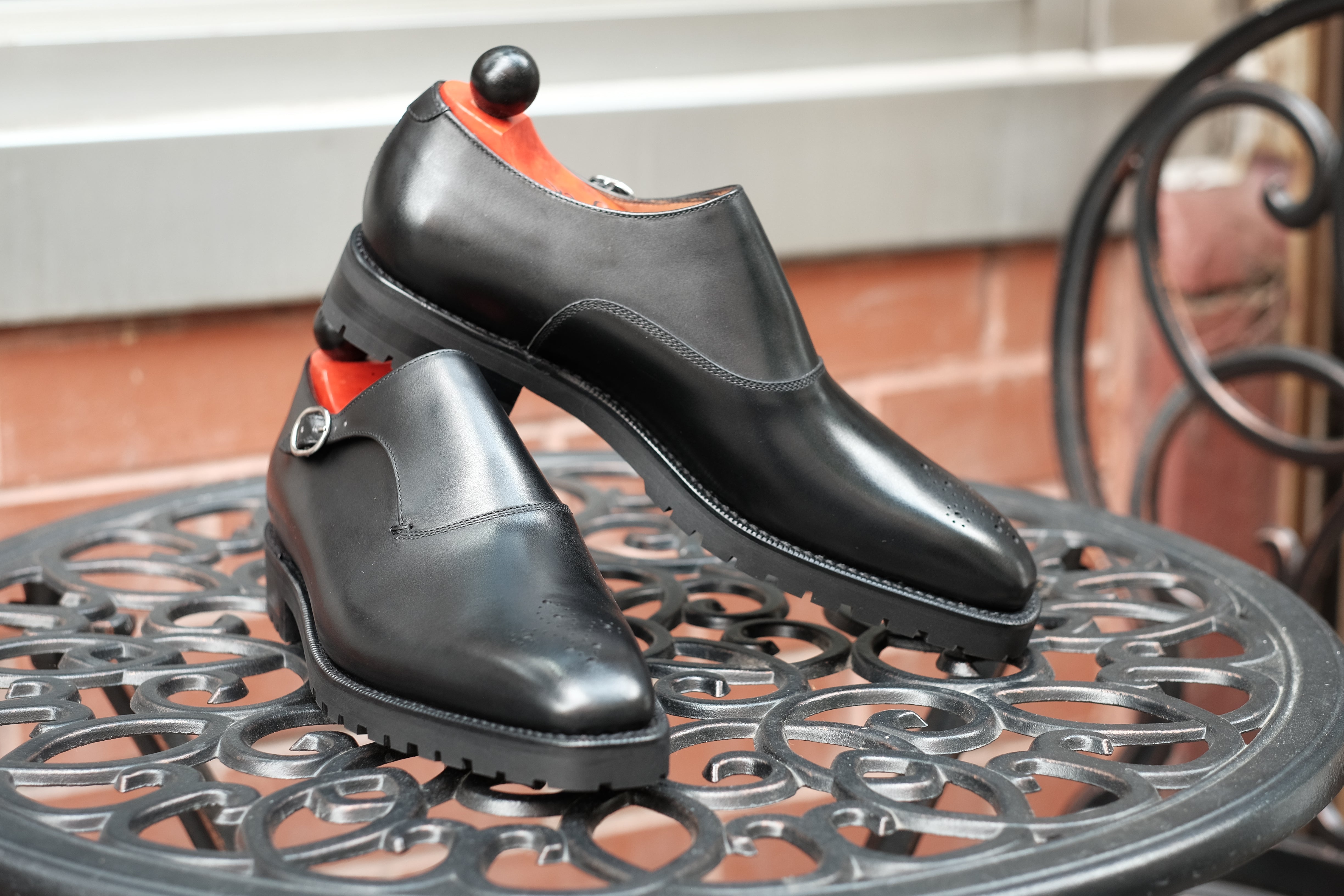 Martel - MTO - Black Calf-Made To Order Single Monkstrap Medallion-J.FitzPatrick Footwear