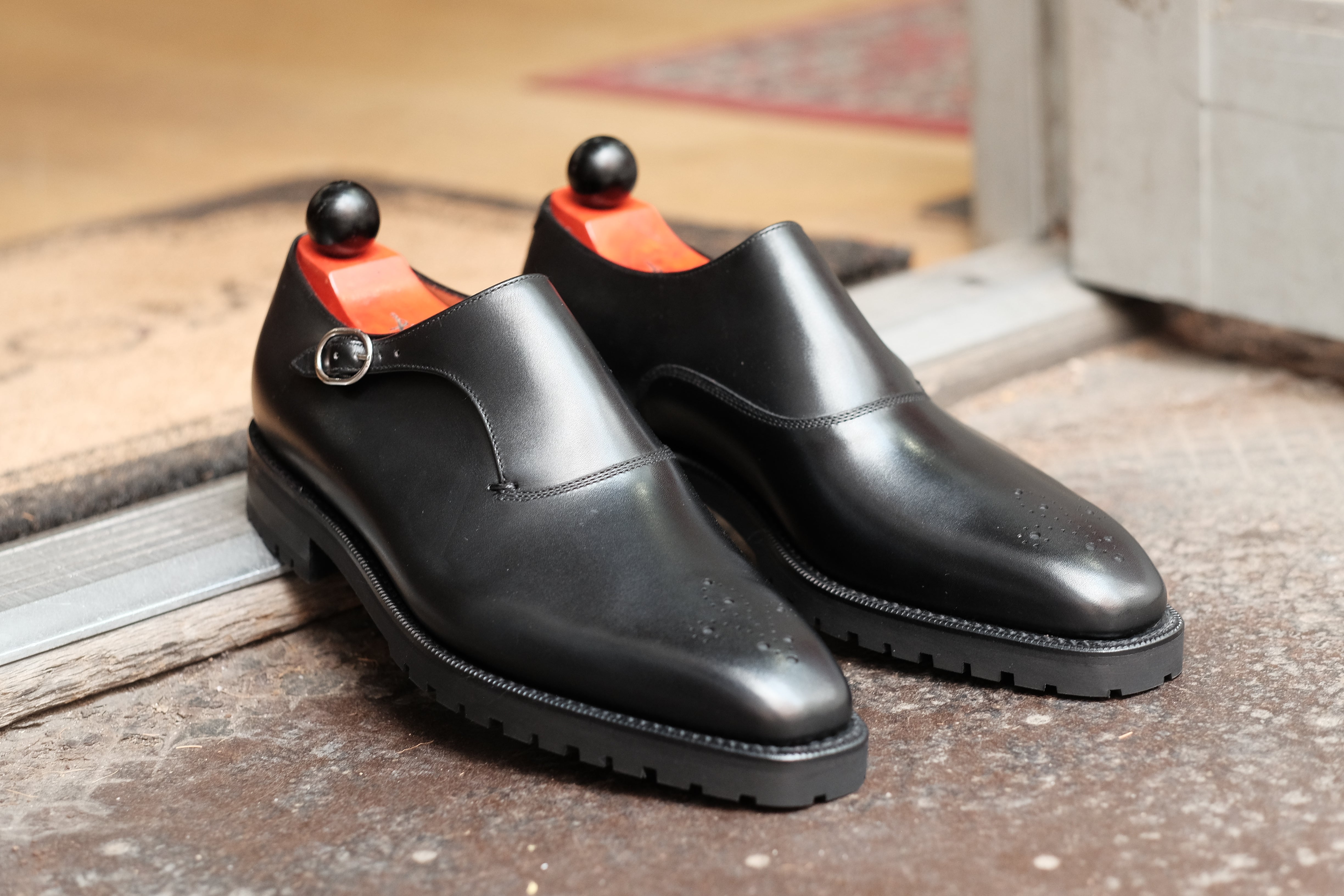 Martel - MTO - Black Calf-Made To Order Single Monkstrap Medallion-J.FitzPatrick Footwear