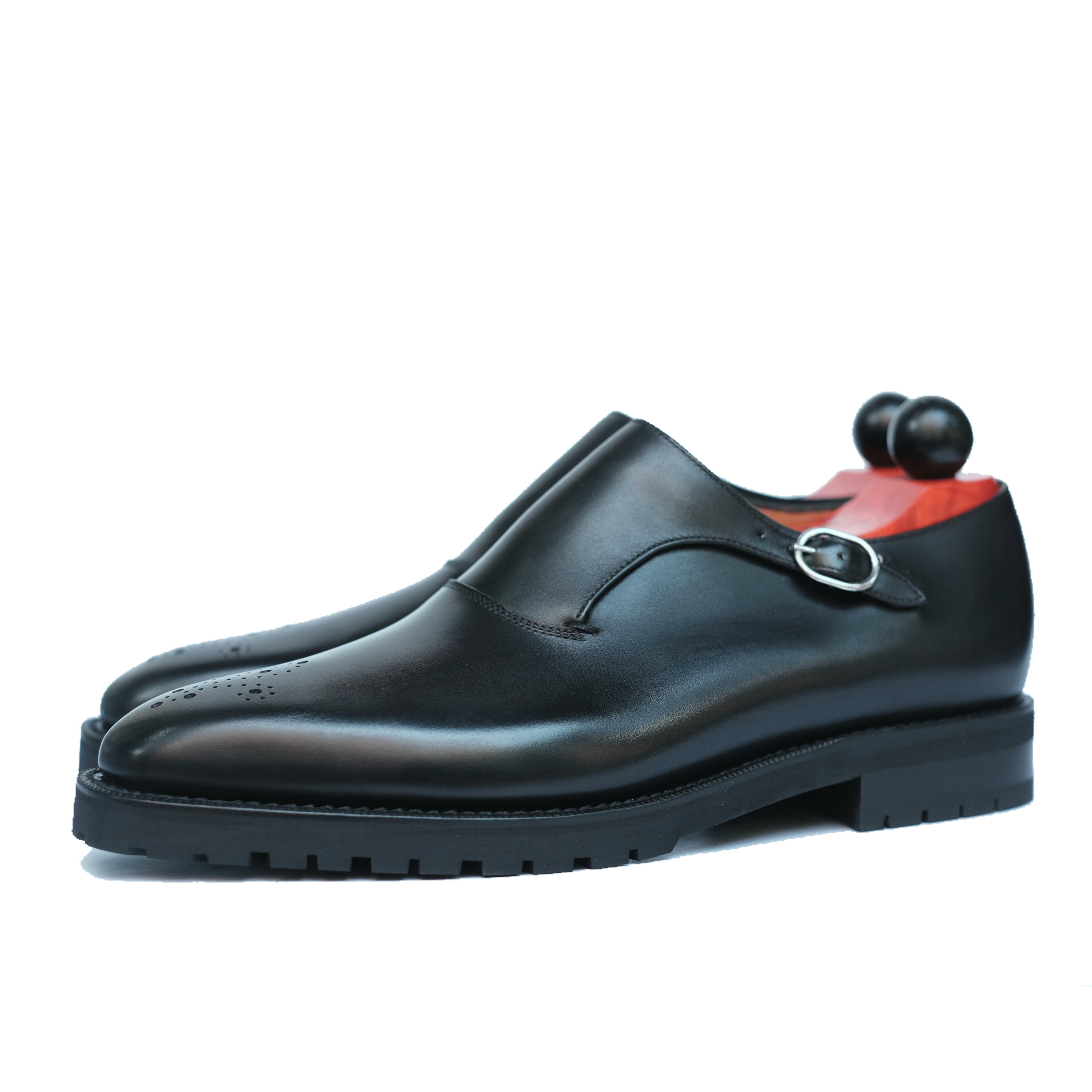 Martel - MTO - Black Calf-Made To Order Single Monkstrap Medallion-J.FitzPatrick Footwear
