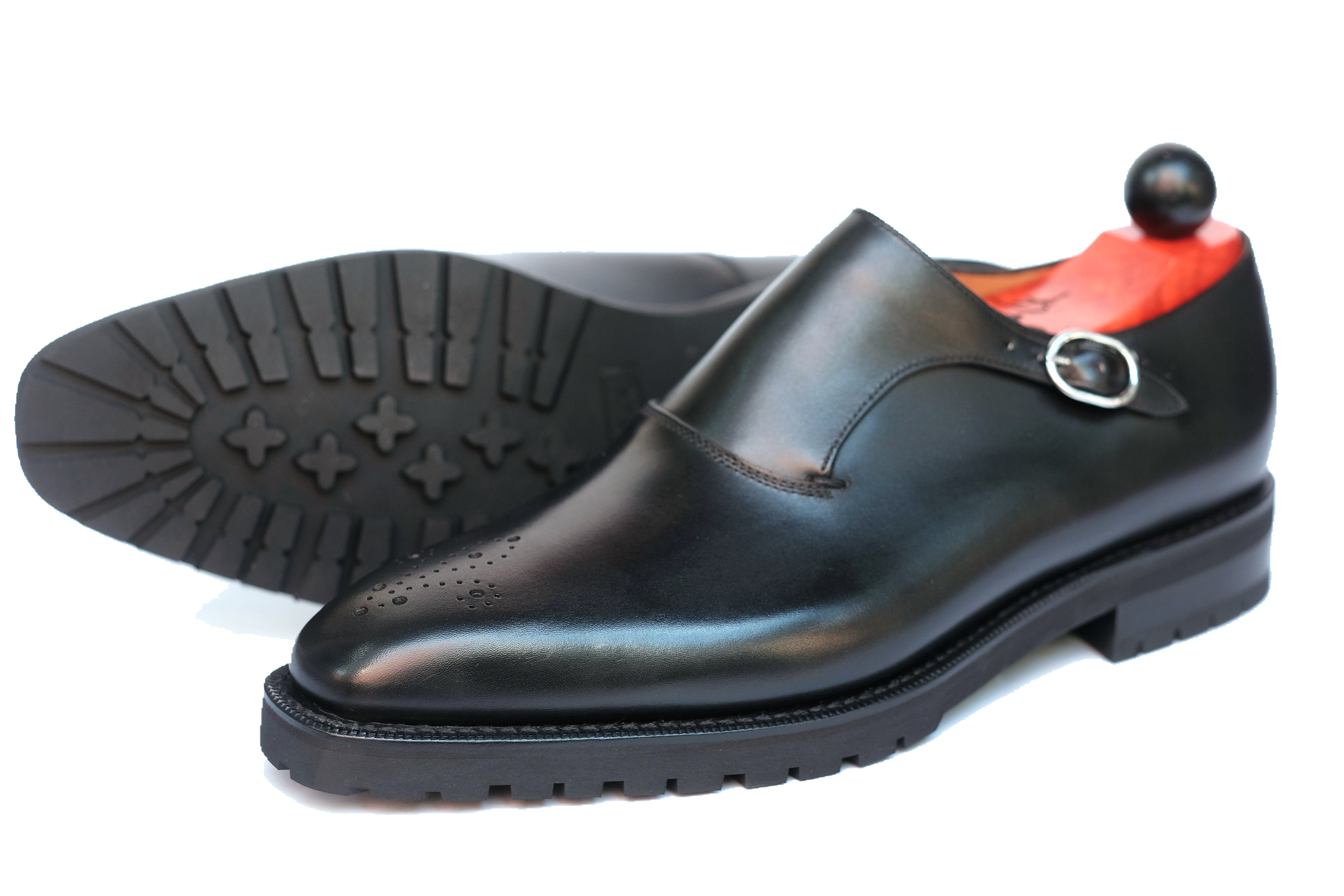 Martel - MTO - Black Calf-Made To Order Single Monkstrap Medallion-J.FitzPatrick Footwear
