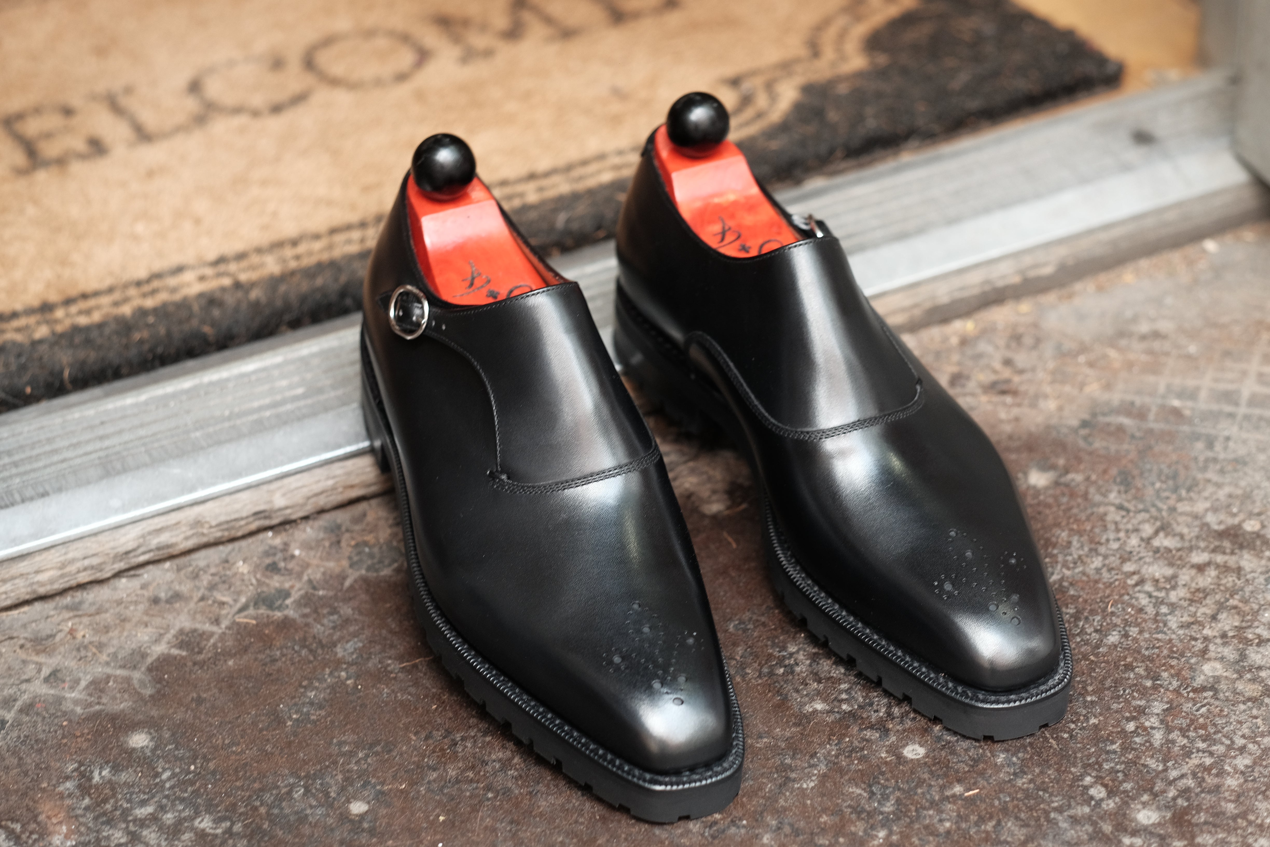 Martel - MTO - Black Calf-Made To Order Single Monkstrap Medallion-J.FitzPatrick Footwear