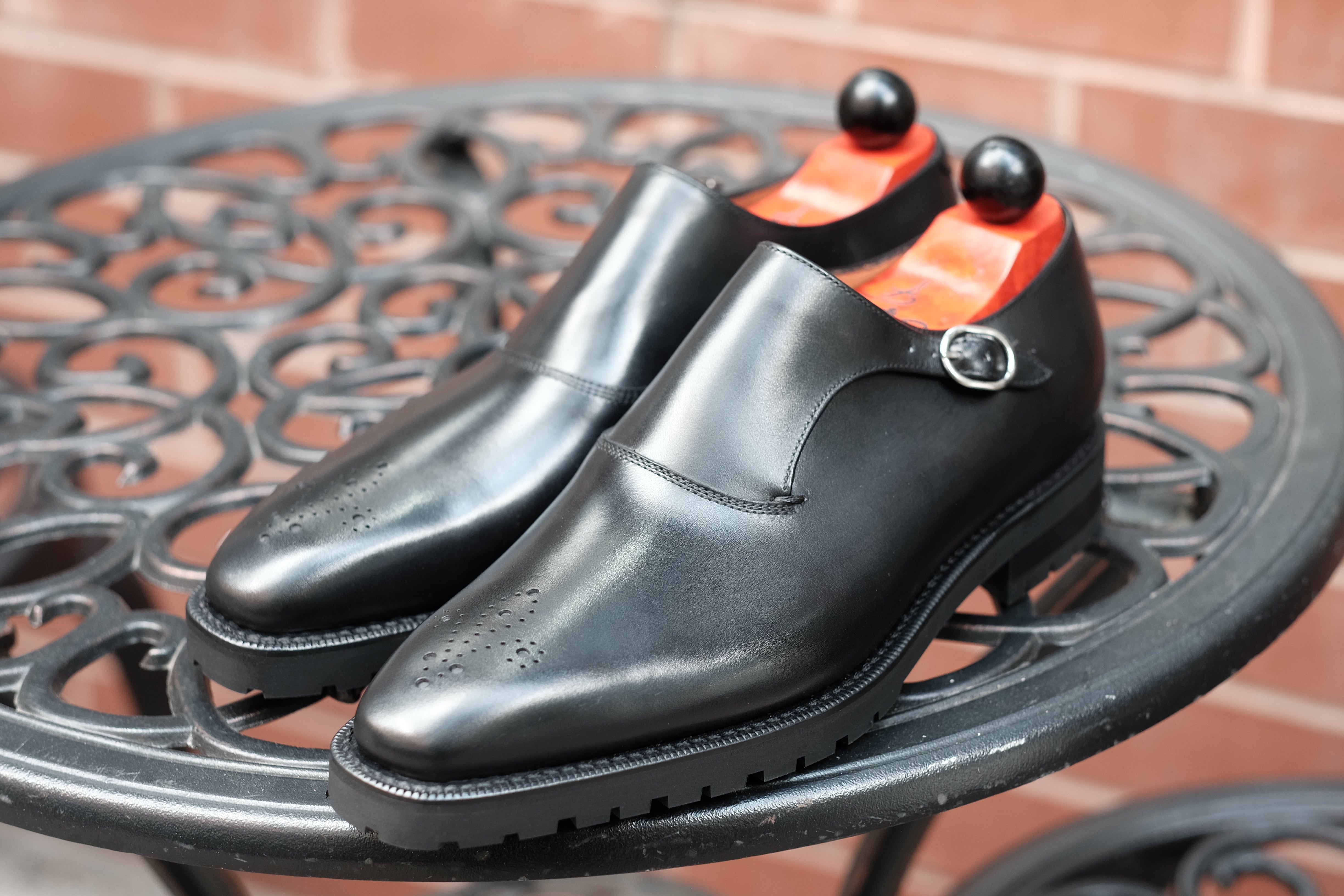 Martel - MTO - Black Calf-Made To Order Single Monkstrap Medallion-J.FitzPatrick Footwear
