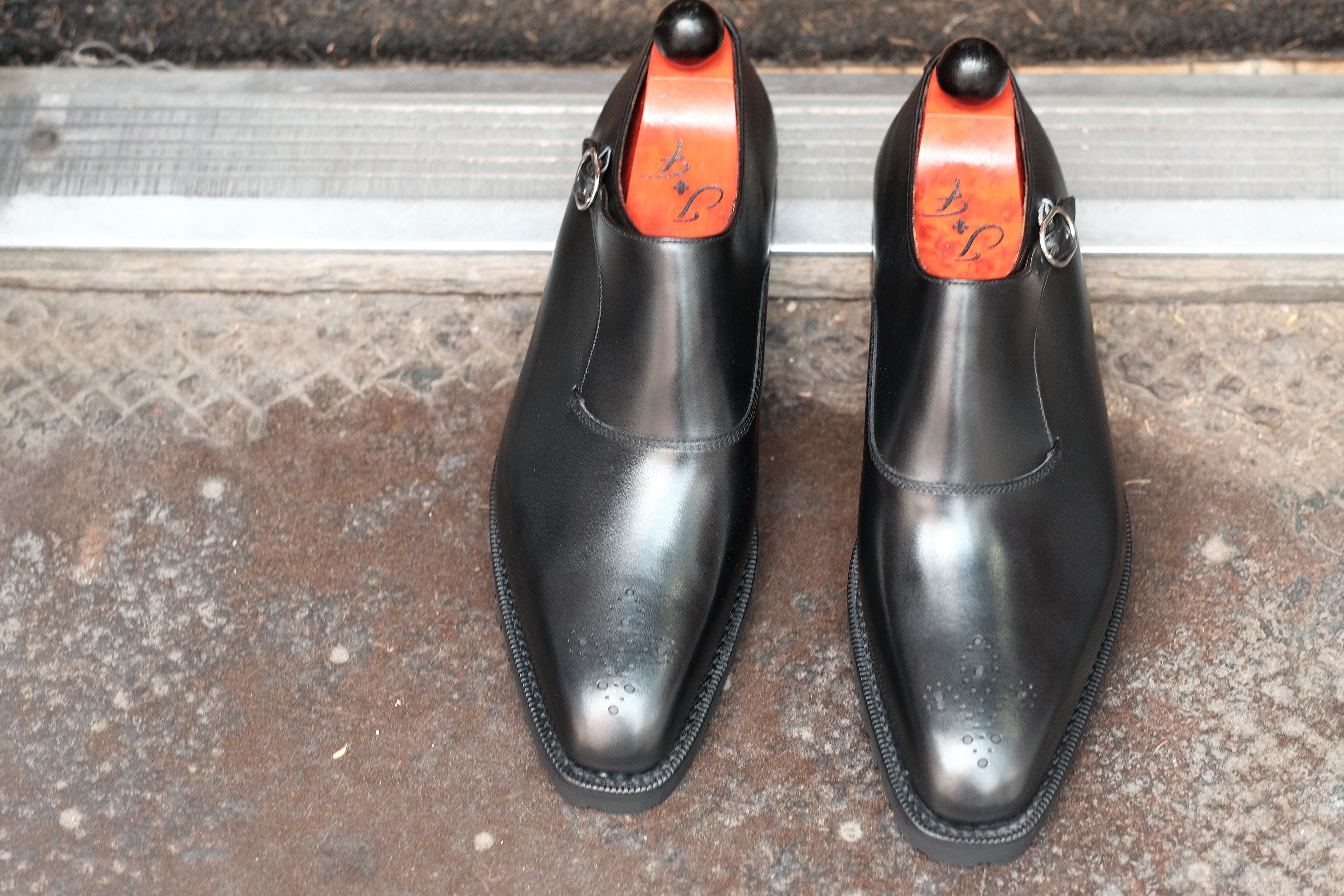 Martel - MTO - Black Calf-Made To Order Single Monkstrap Medallion-J.FitzPatrick Footwear