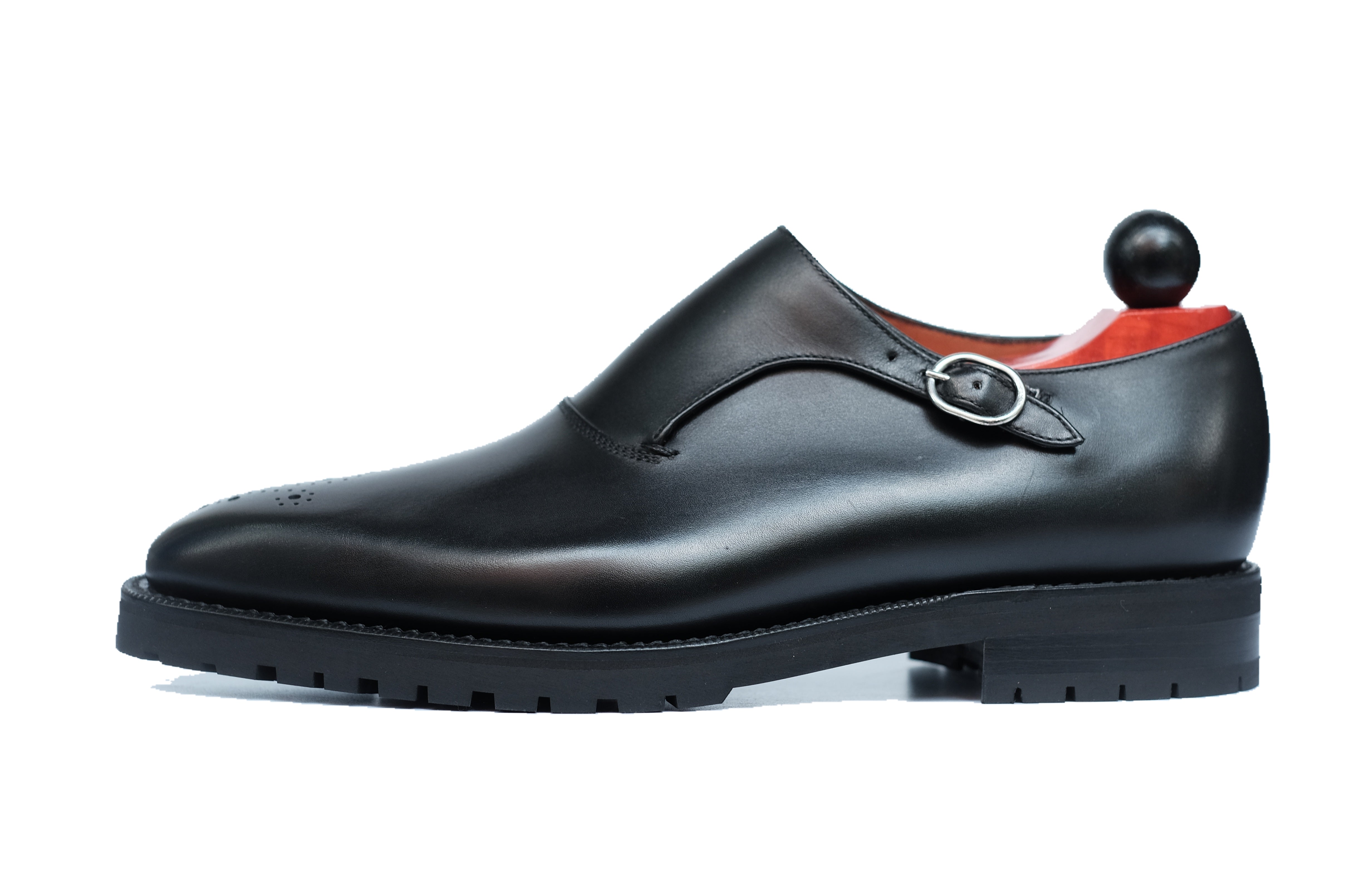 Martel - MTO - Black Calf-Made To Order Single Monkstrap Medallion-J.FitzPatrick Footwear
