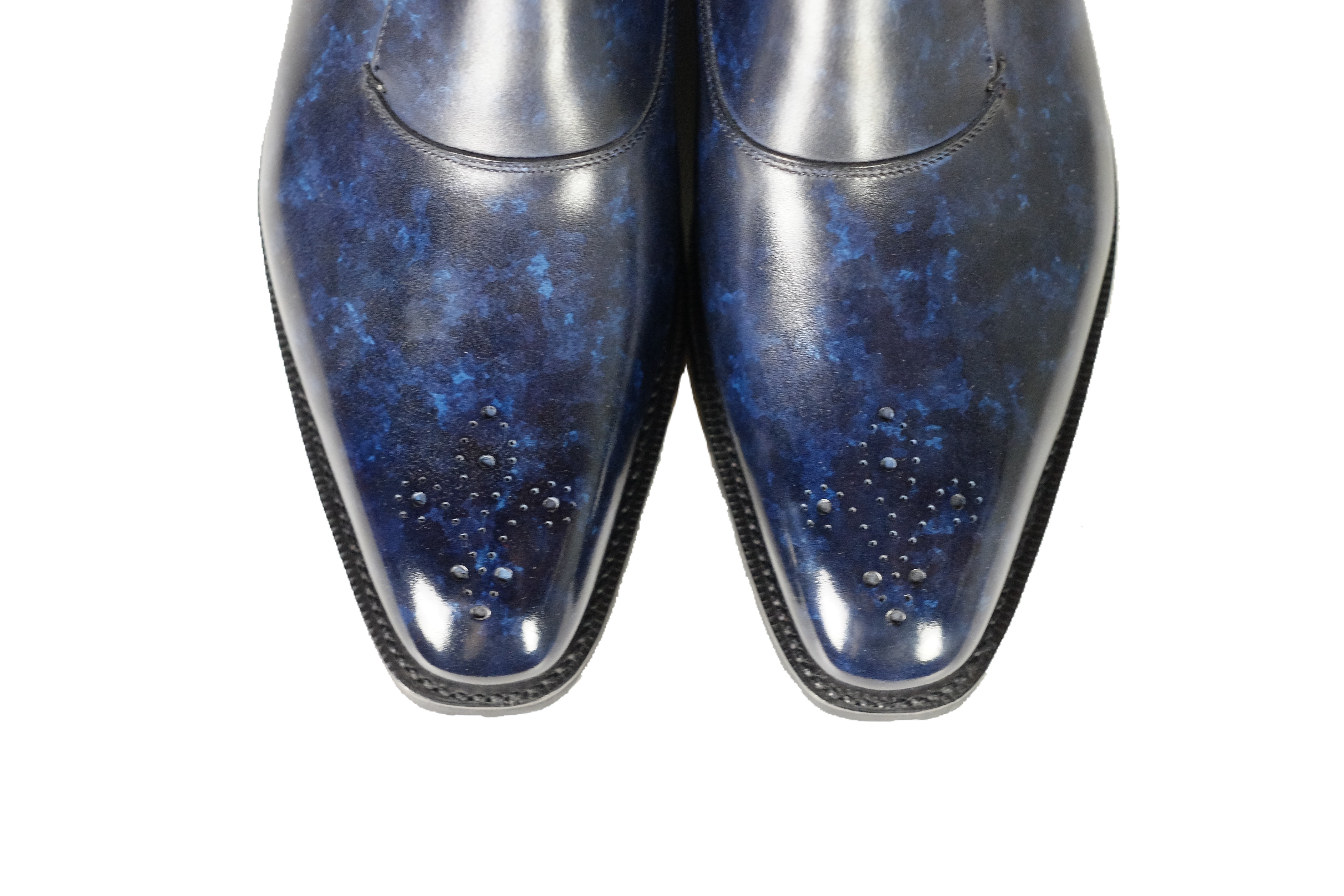 Martel - Navy Marble Patina - PRE ORDER-Single Monk Straps Monkstraps-J.FitzPatrick Footwear