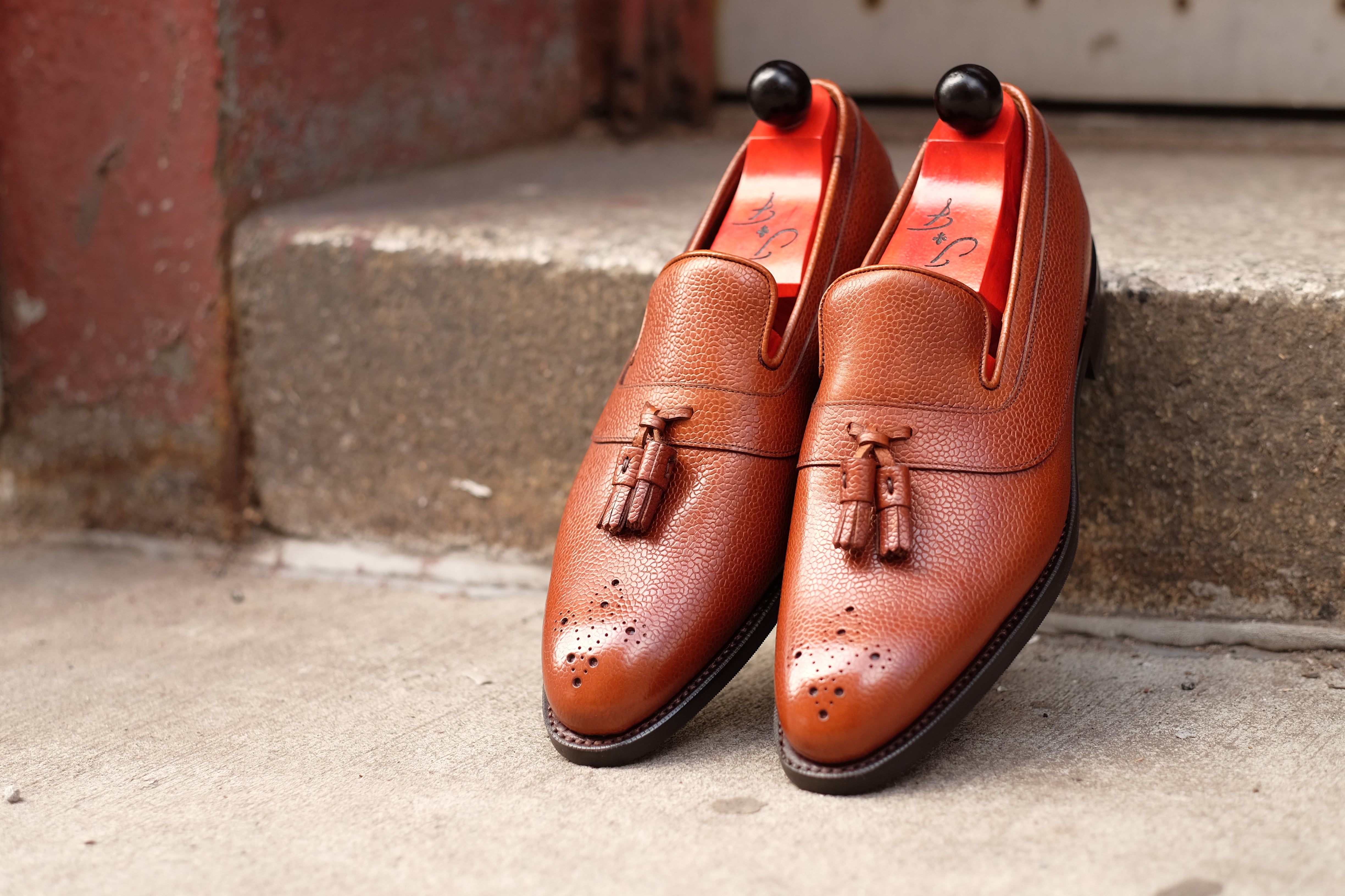 Marysville - MTO - Tan Soft Grain - NGT Last - City Rubber Sole-Made To Order Tassel Strap Loafer-J.FitzPatrick Footwear