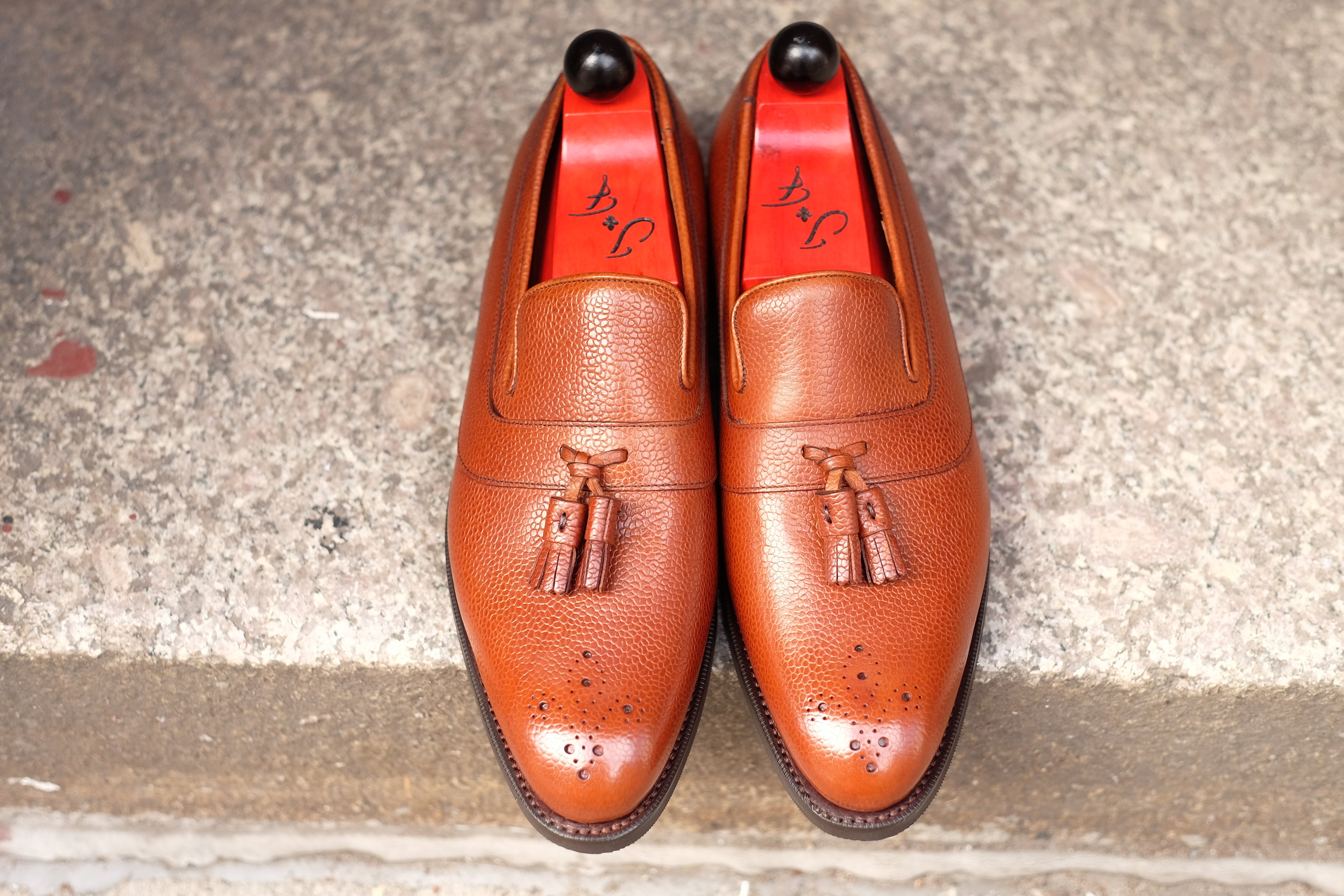 Marysville - MTO - Tan Soft Grain - NGT Last - City Rubber Sole-Made To Order Tassel Strap Loafer-J.FitzPatrick Footwear