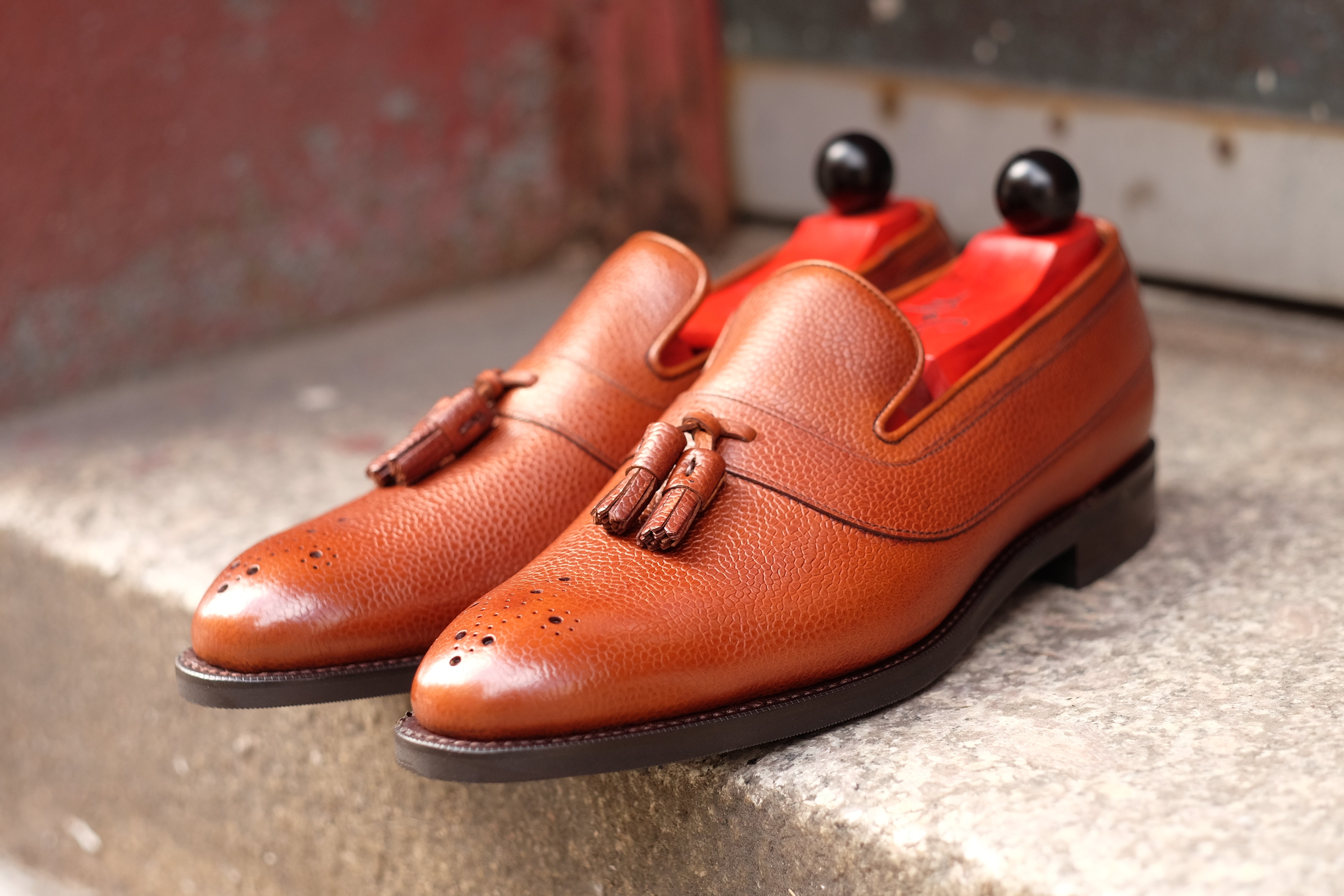 Marysville - MTO - Tan Soft Grain - NGT Last - City Rubber Sole-Made To Order Tassel Strap Loafer-J.FitzPatrick Footwear