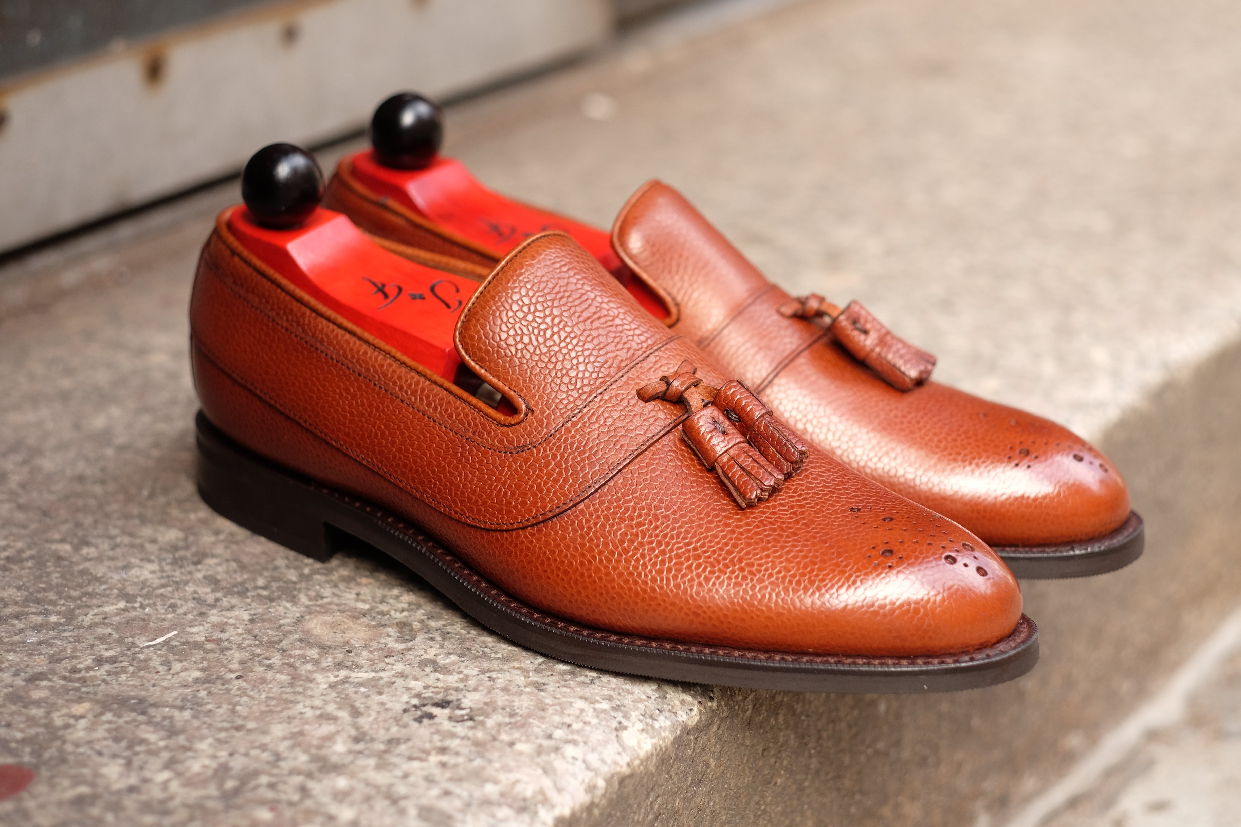 Marysville - MTO - Tan Soft Grain - NGT Last - City Rubber Sole-Made To Order Tassel Strap Loafer-J.FitzPatrick Footwear