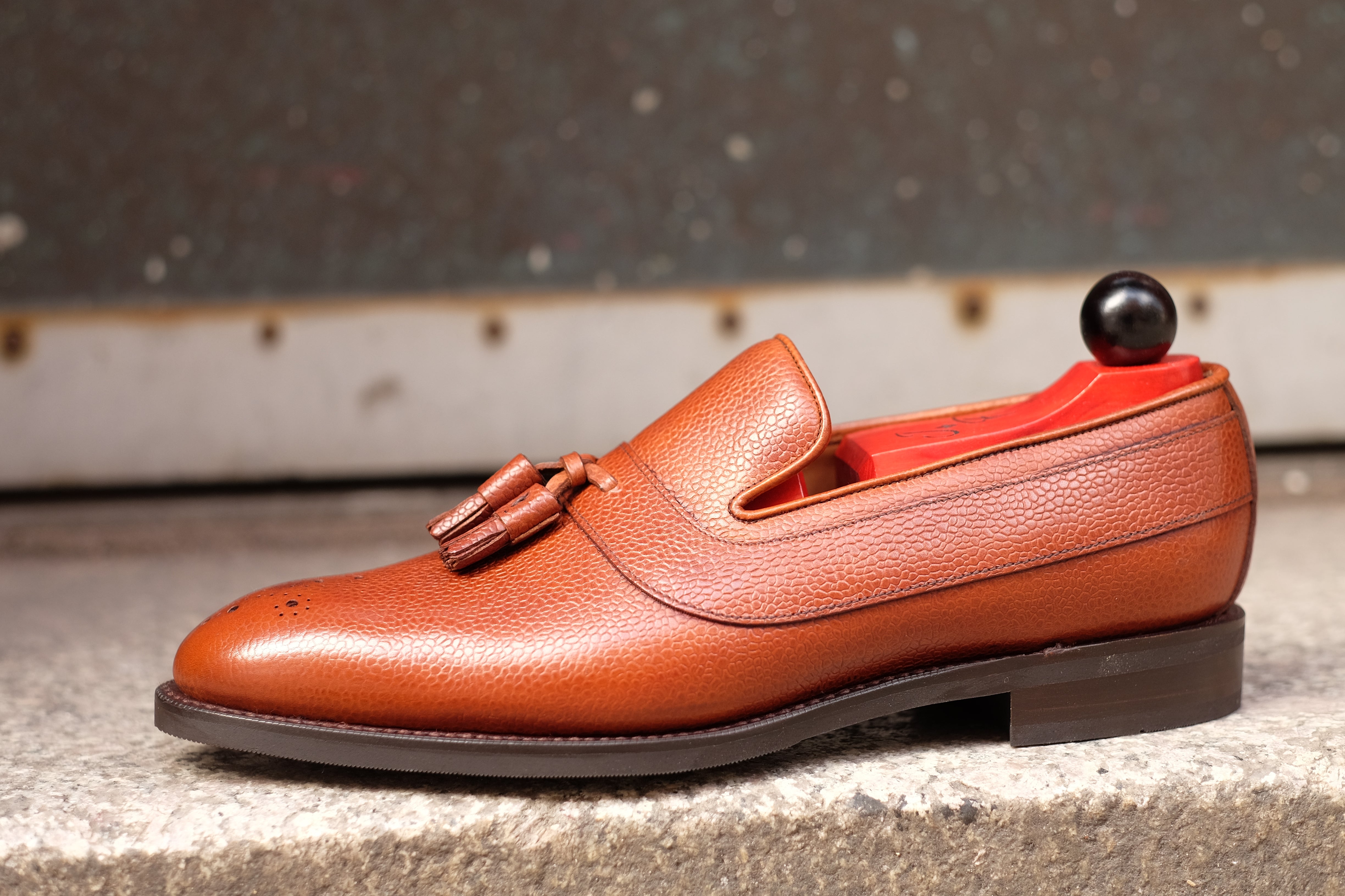 Marysville - MTO - Tan Soft Grain - NGT Last - City Rubber Sole-Made To Order Tassel Strap Loafer-J.FitzPatrick Footwear
