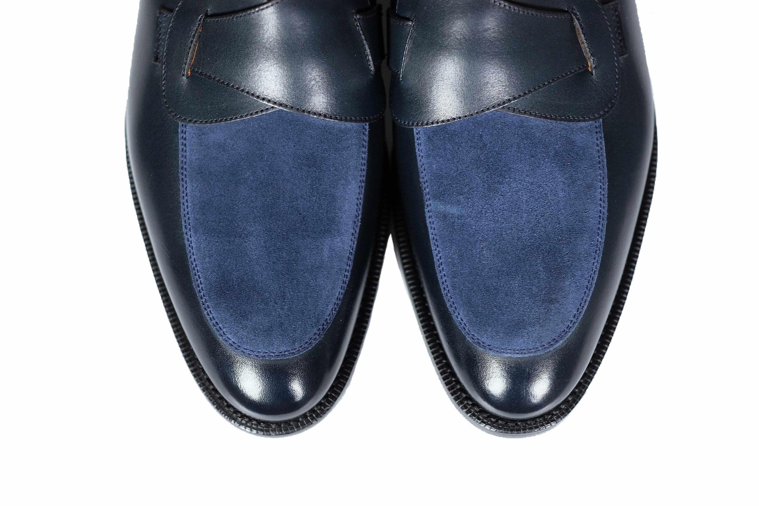 Meridian - Midnight Calf / Navy Suede-Butterfly Loafers-J.FitzPatrick Footwear