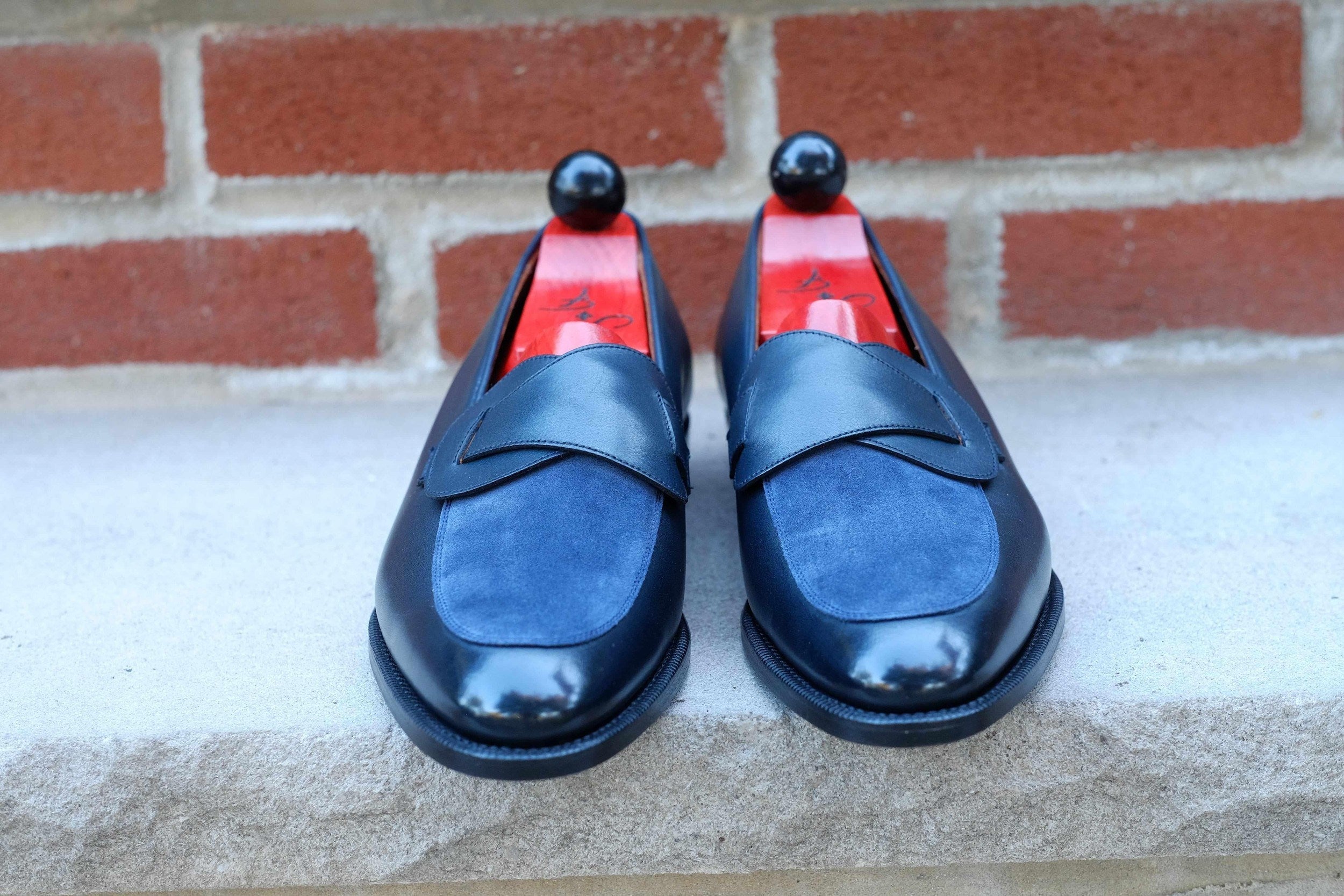 Meridian - Midnight Calf / Navy Suede-Butterfly Loafers-J.FitzPatrick Footwear