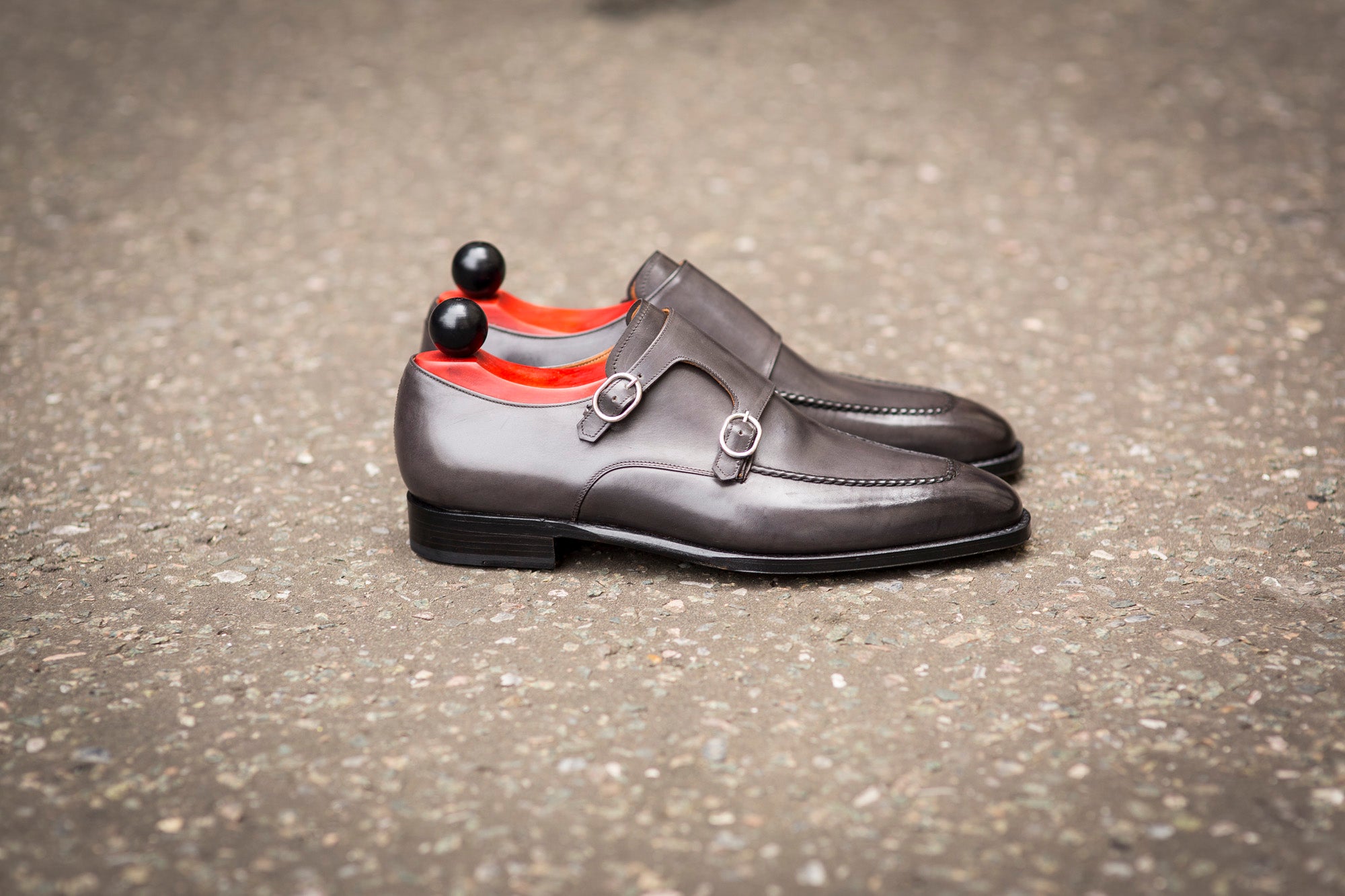 Montlake - MTO - Shaded Grey Calf-Made To Order Double Monkstrap Hand Stitched-J.FitzPatrick Footwear